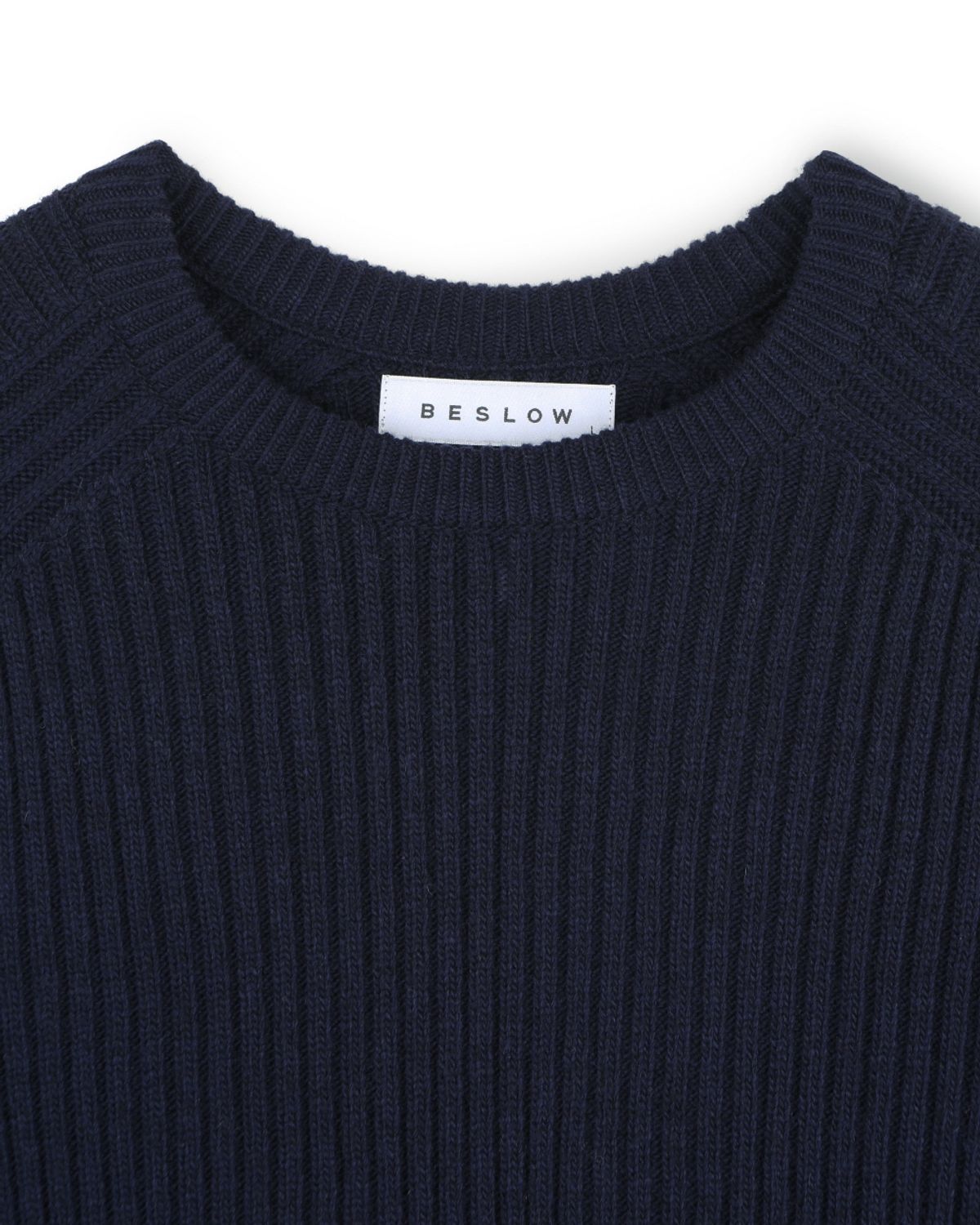 비슬로우(BESLOW) CASHMERE BLENDED SLIM FIT CREW NECK KNIT NAVY