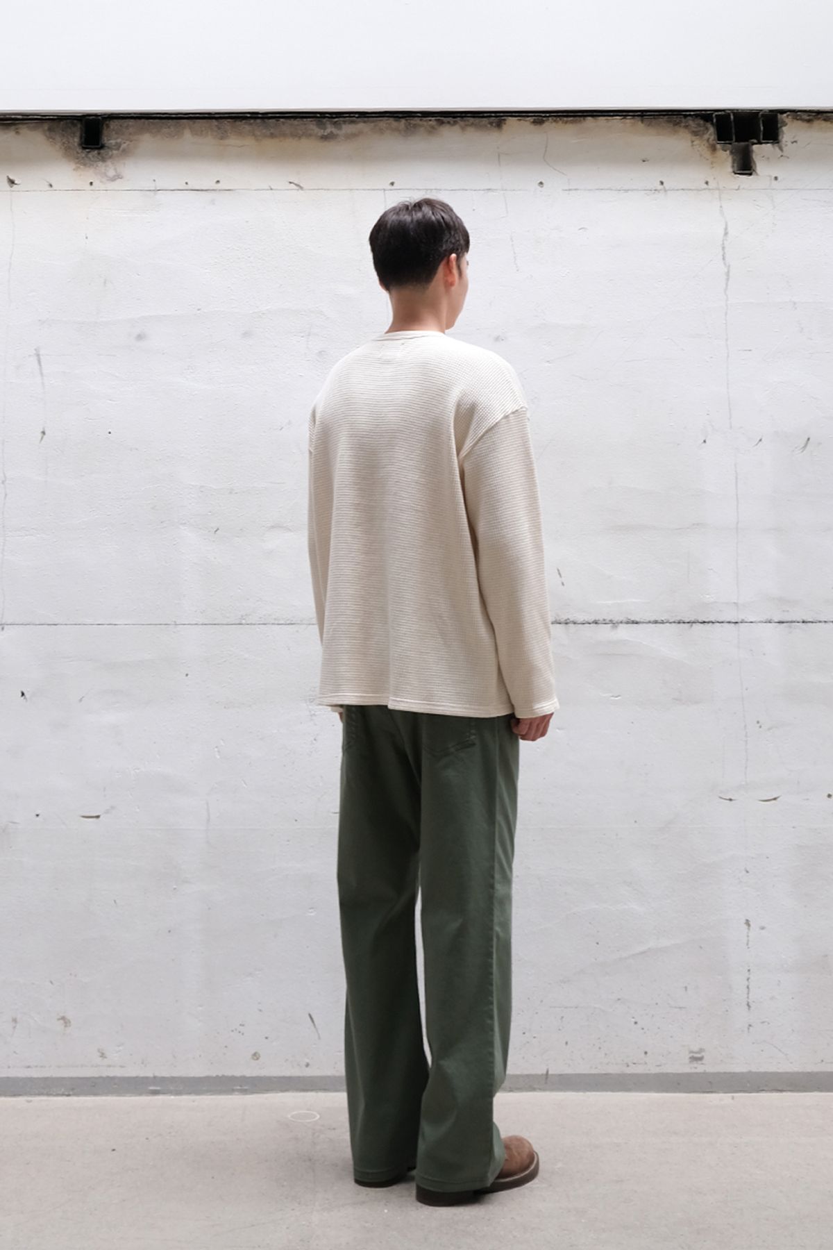 홀리선(HORLISUN) Lawrence Heavy Waffle T-shirt Ecru