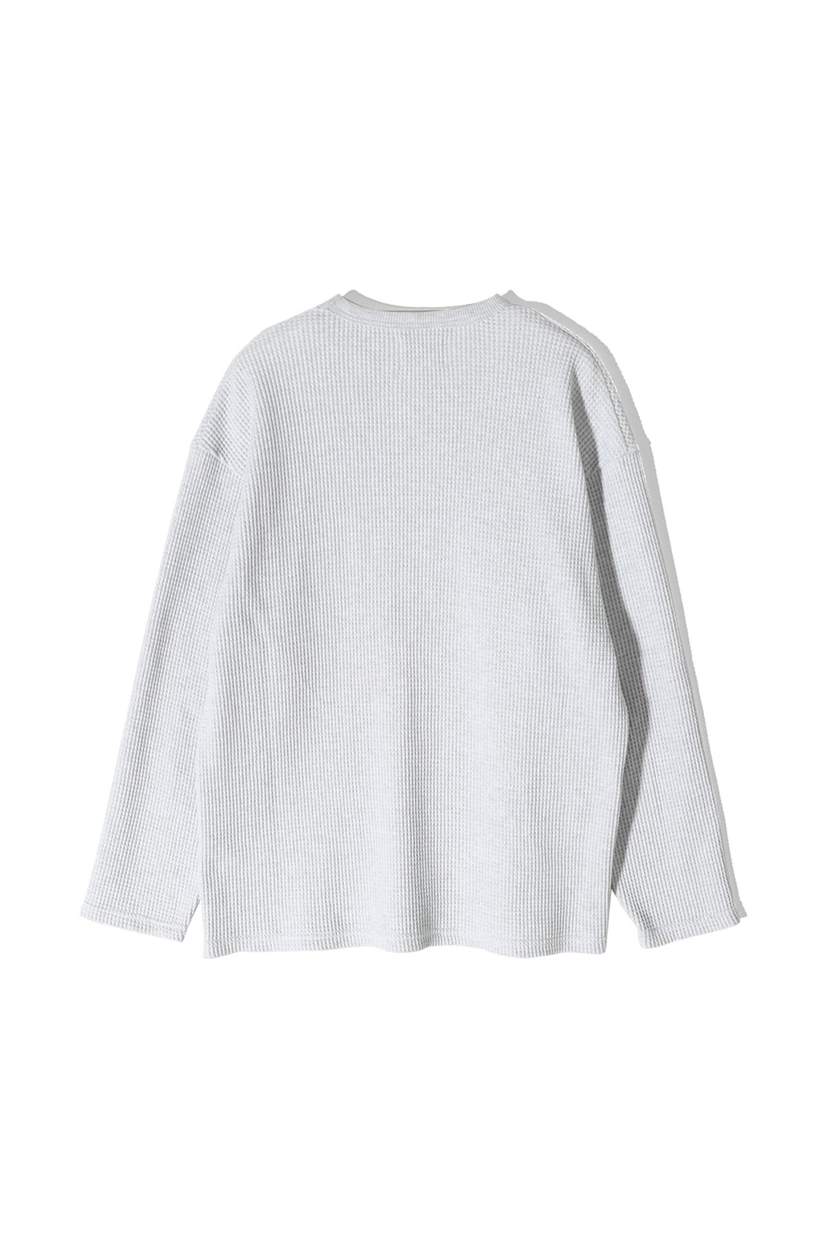 홀리선(HORLISUN) Lawrence Heavy Waffle T-shirt Melange Gray