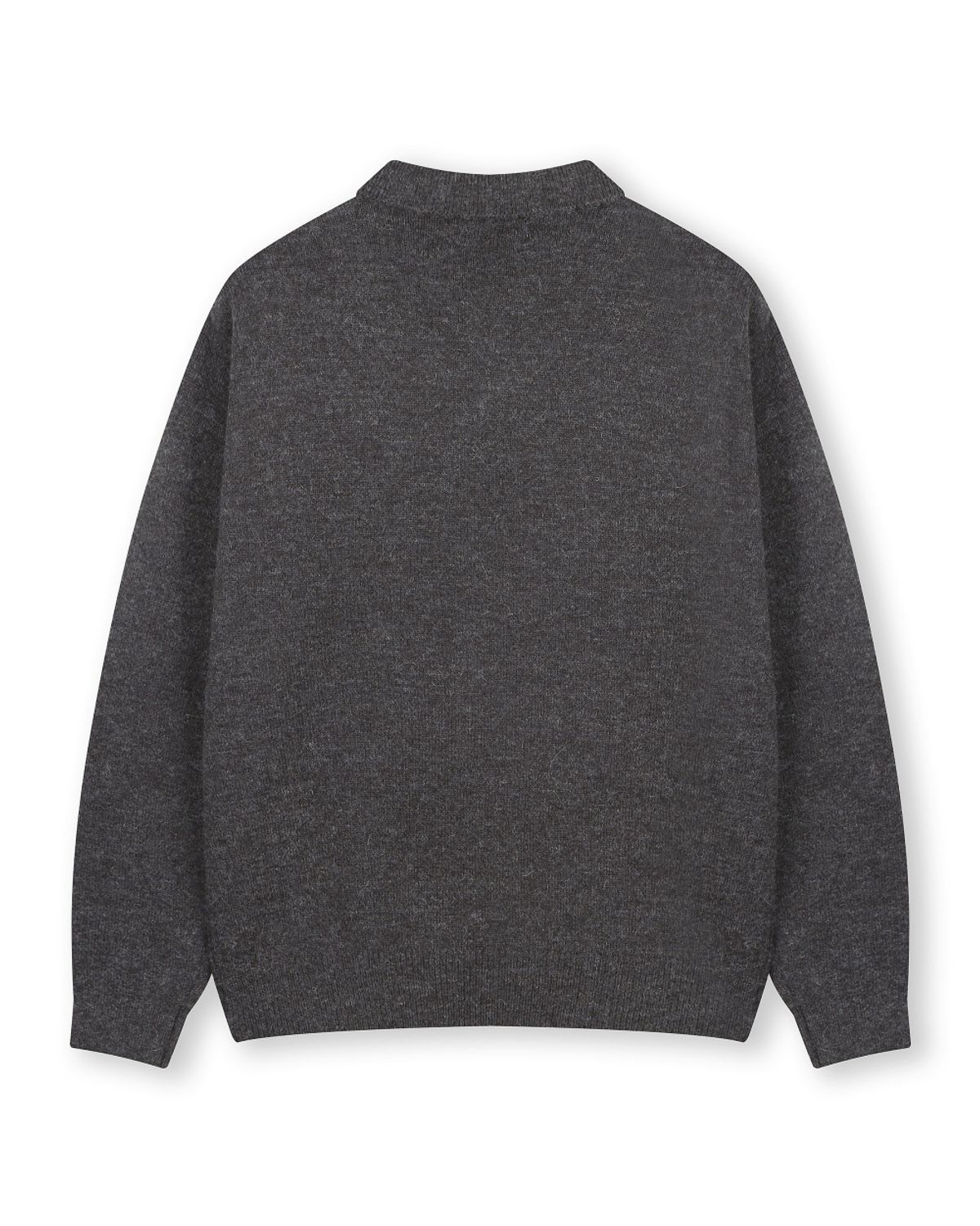 비슬로우(BESLOW) LAYERED COLLAR KNIT MELANGE CHARCOAL