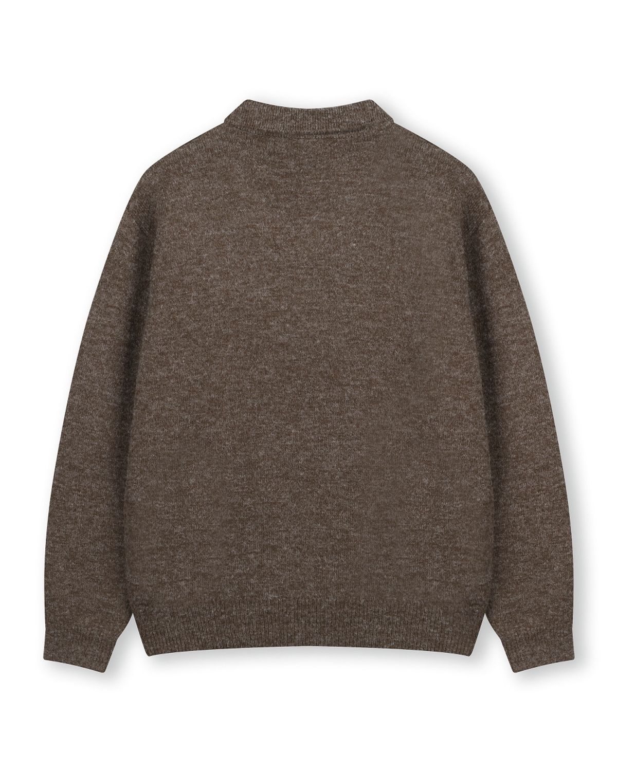 비슬로우(BESLOW) LAYERED COLLAR KNIT MELANGE BROWN