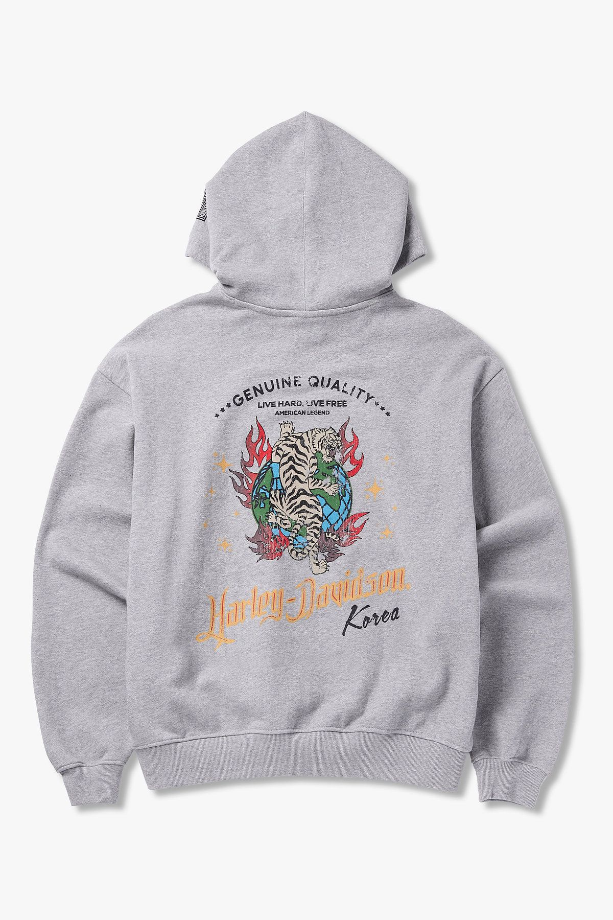 할리데이비슨 컬렉션스®(HARLEY-DAVIDSON COLLECTIONS®) [Korea] 플레임 타이거 풀오버 후디_멜란지 그레이 HH15309321