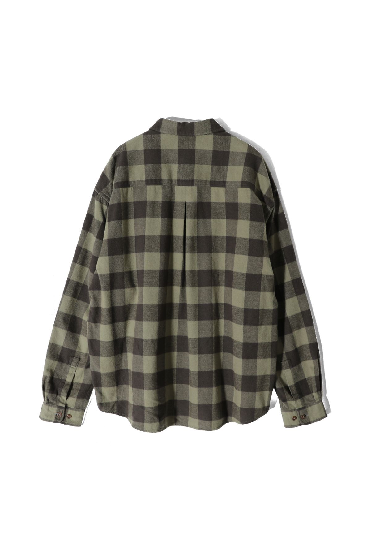 홀리선(HORLISUN) Madison Buffalo Check Shirt Olive