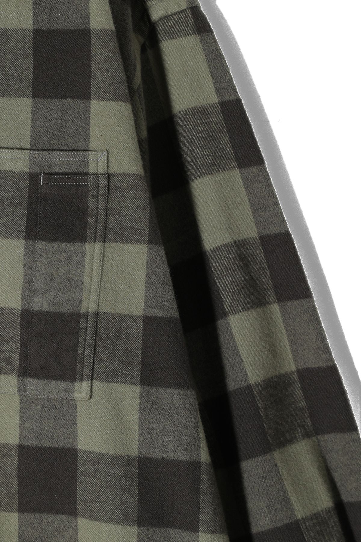 홀리선(HORLISUN) Madison Buffalo Check Shirt Olive