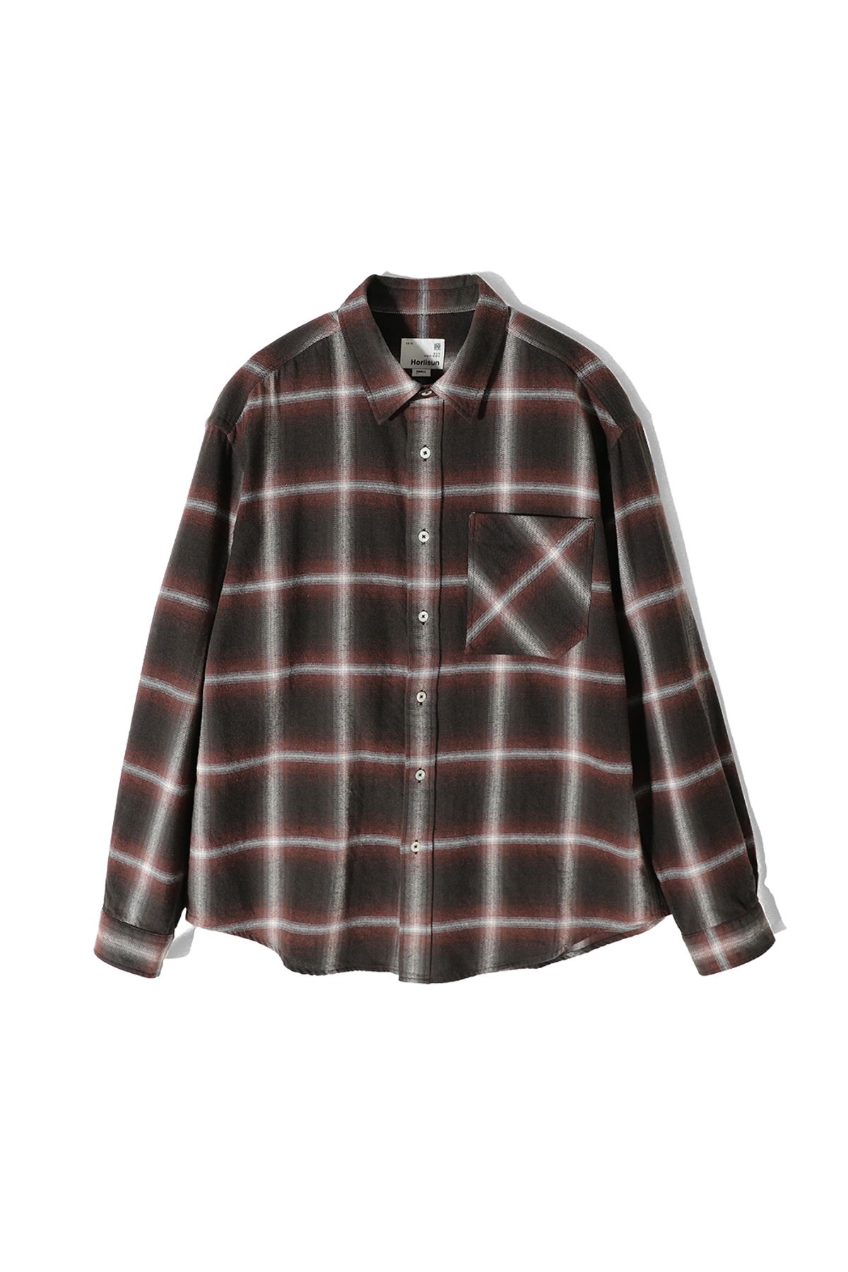 홀리선(HORLISUN) Madison Ombre Check Shirt Brick
