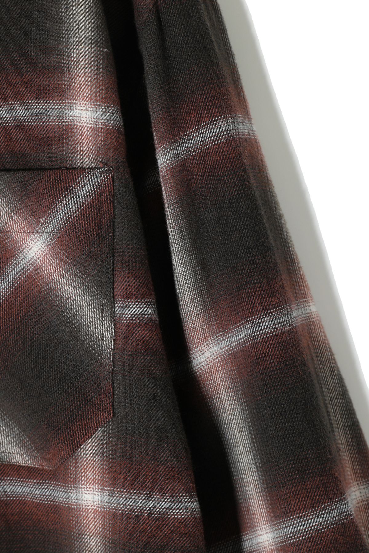 홀리선(HORLISUN) Madison Ombre Check Shirt Brick