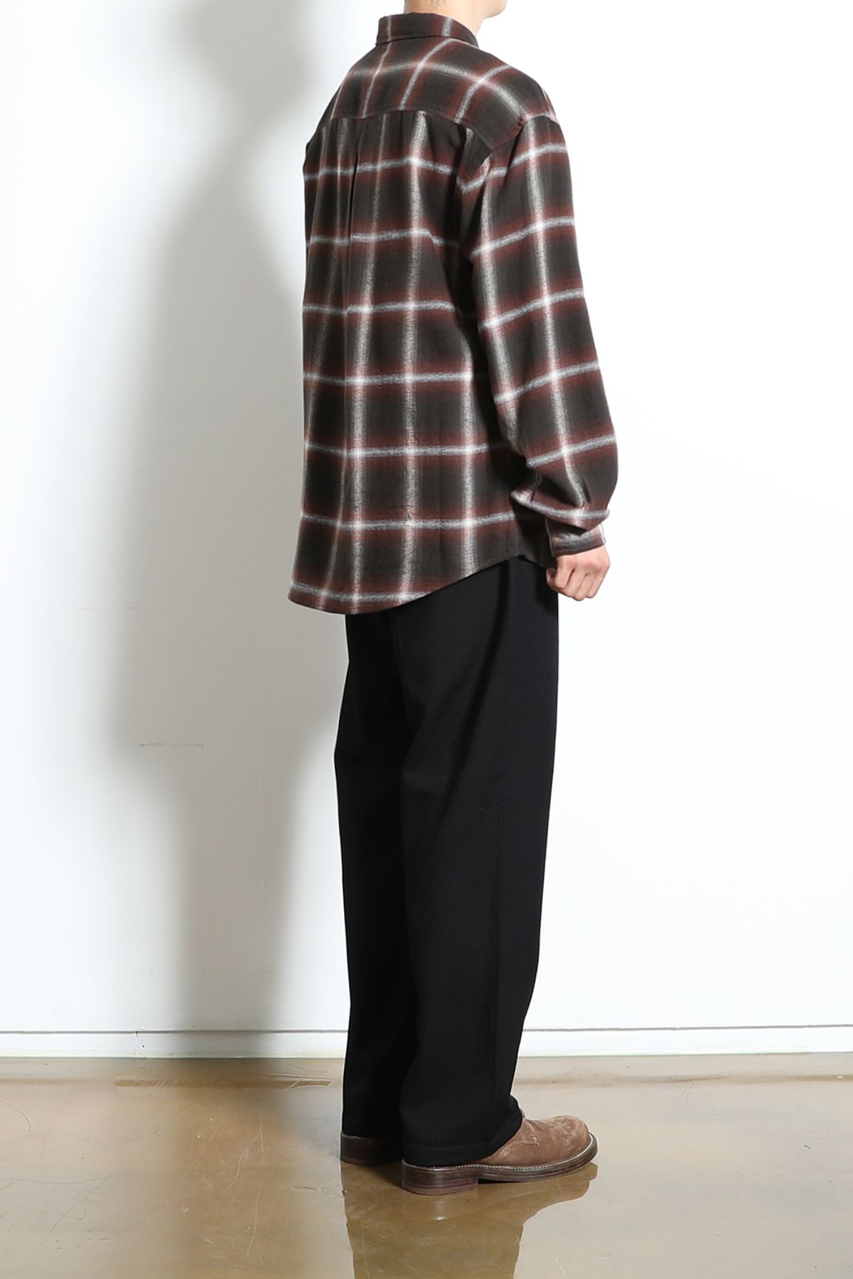 홀리선(HORLISUN) Madison Ombre Check Shirt Brick