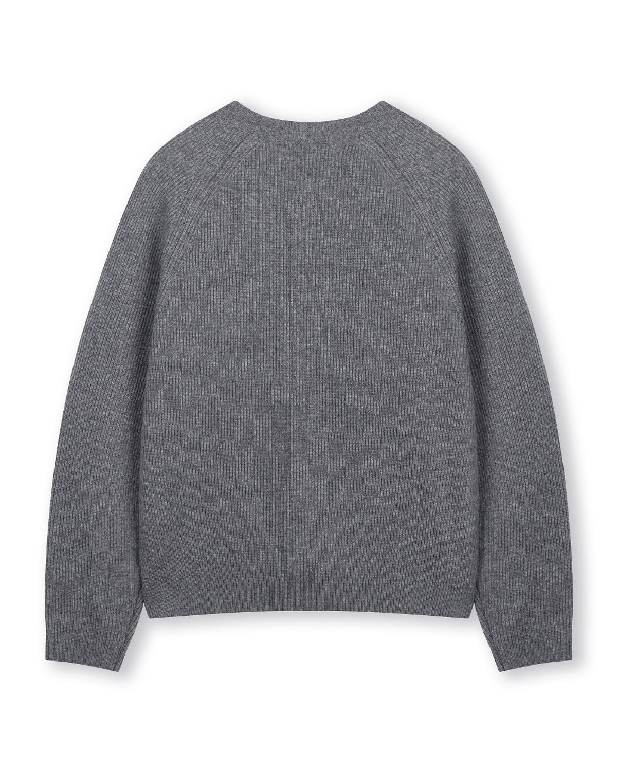 비슬로우(BESLOW) CASHMERE BLENDED CREW NECK CARDIGAN GREY