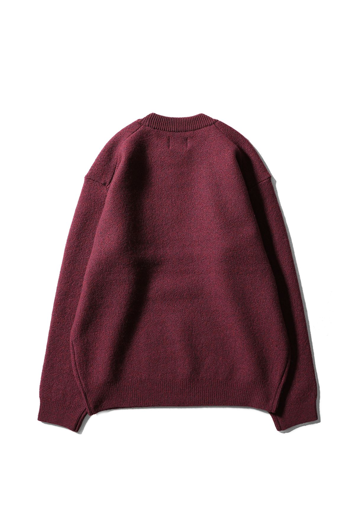 홀리선(HORLISUN) Northyork Boiled Wool Crewneck Knit Melange Burgundy