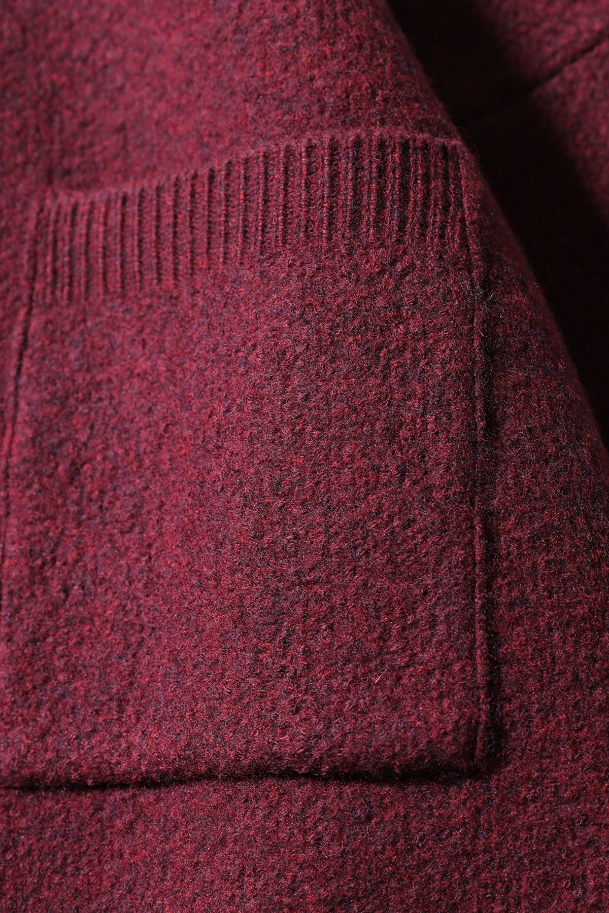 홀리선(HORLISUN) Northyork Boiled Wool Crewneck Knit Melange Burgundy