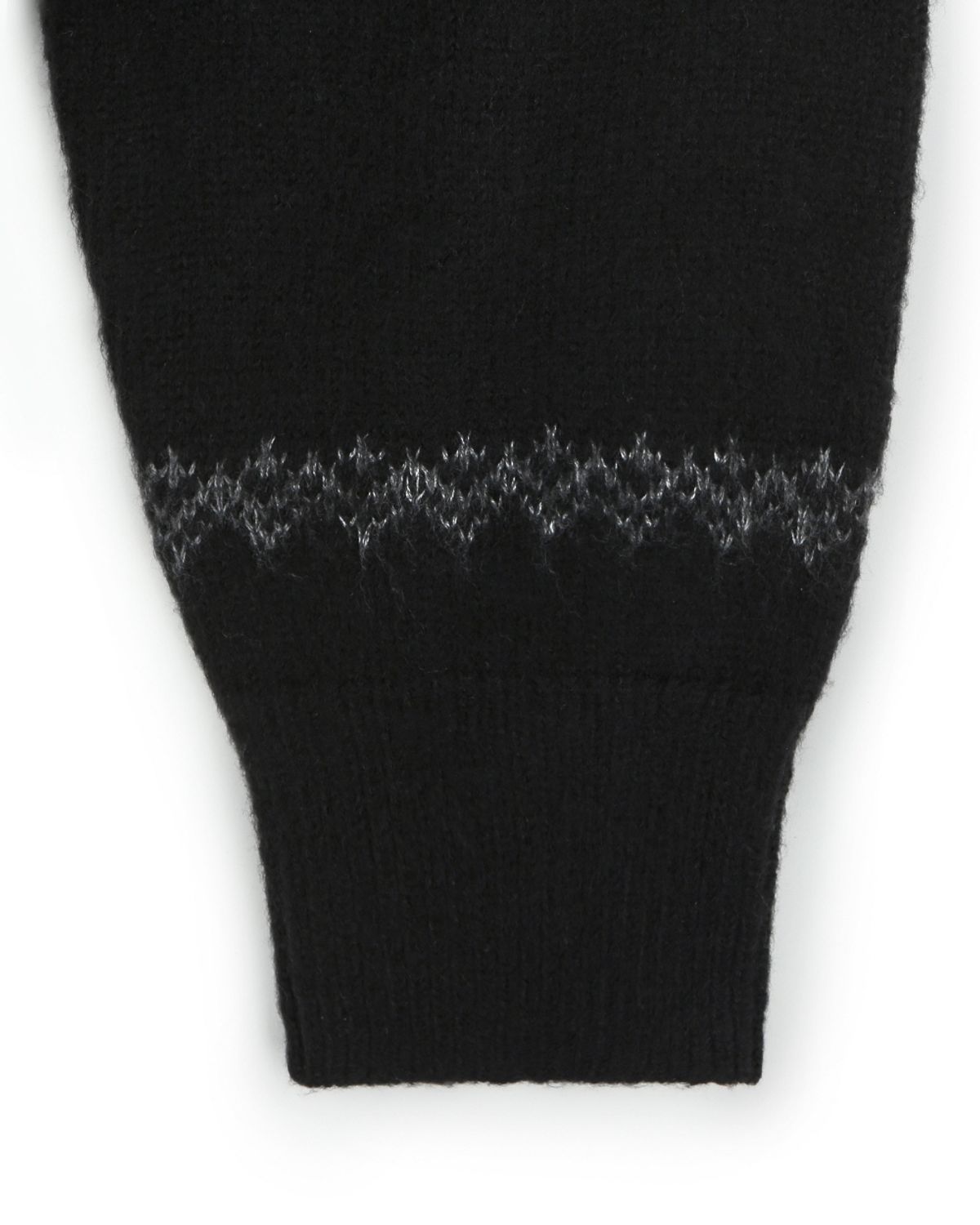 비슬로우(BESLOW) NORDIC KNIT CREW NECK ZIP-UP CARDIGAN BLACK