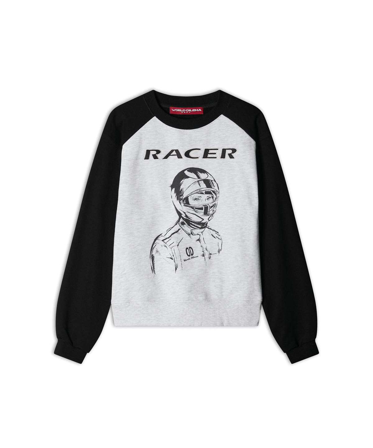 월드딜레마(WORLDDILEMA) RACER Rugby Fit Sweatshirts (Black&Grey)