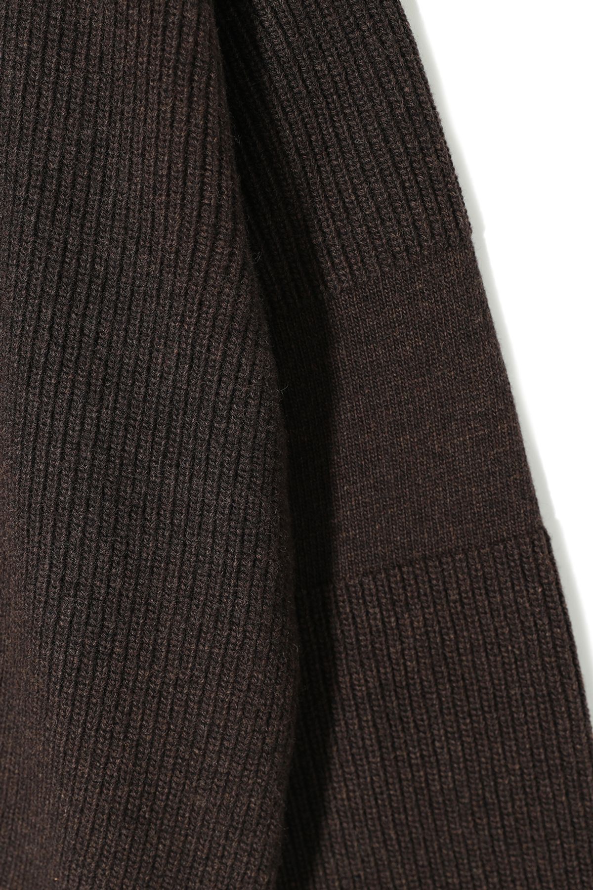 홀리선(HORLISUN) Marshall Full Zip Up Rib Knit Melange Brown