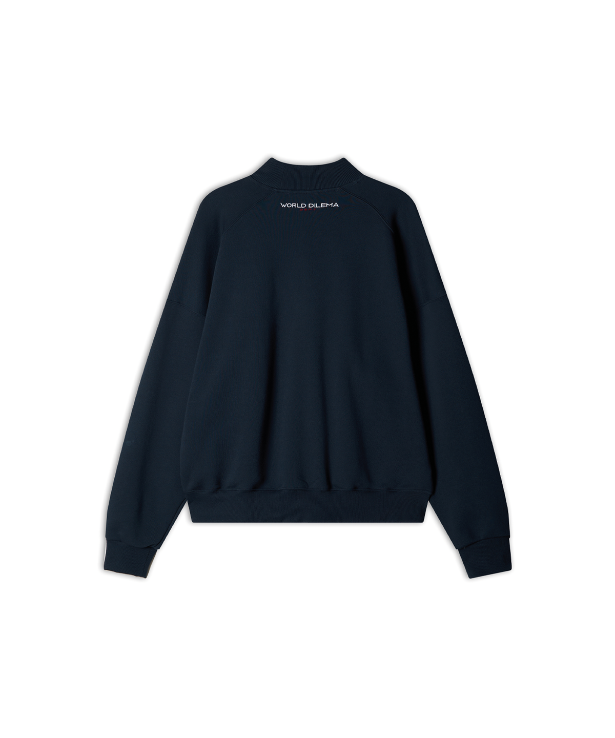 월드딜레마(WORLDDILEMA) GENDER  Applique High Neck Sweatshirts (Navy)