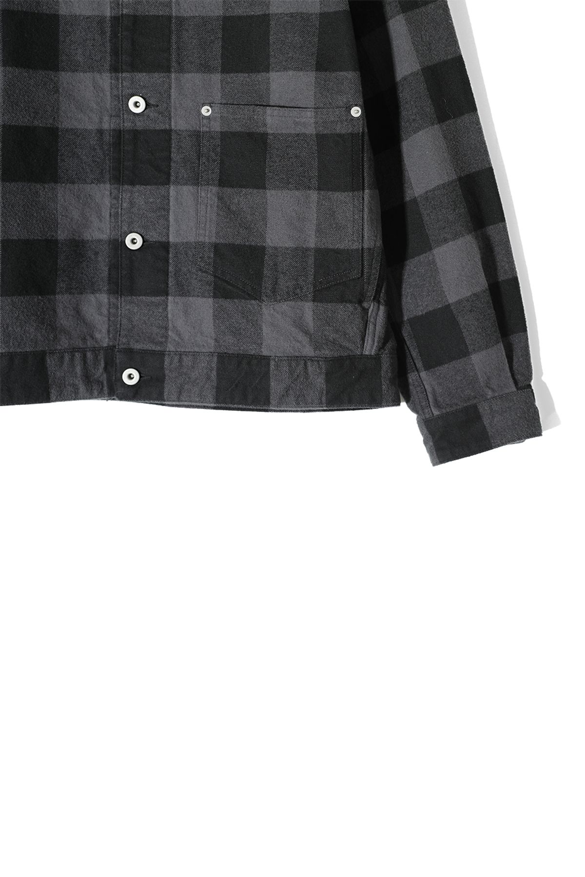홀리선(HORLISUN) Liverty Buffalo Check Trucker Jacket Charcoal