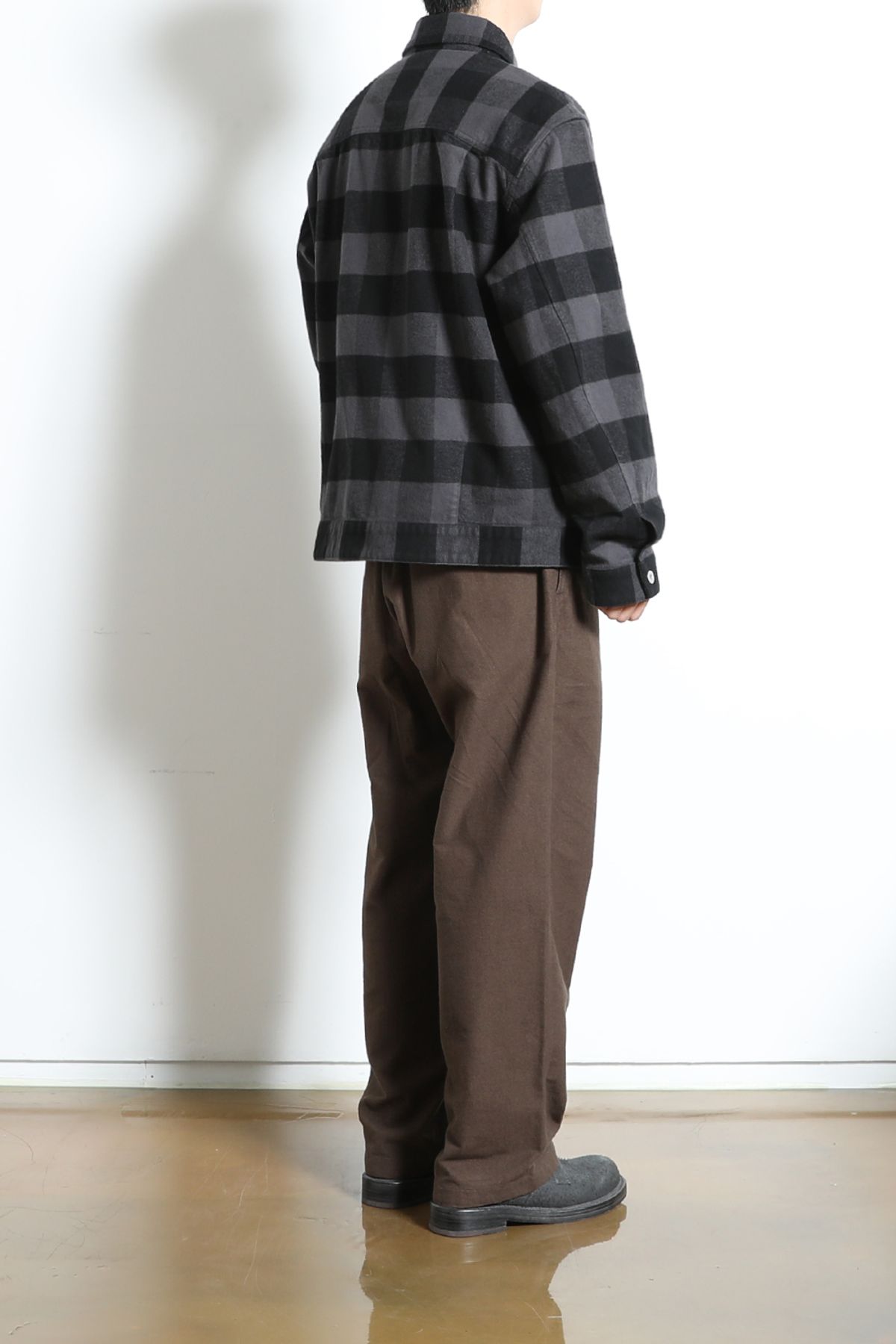 홀리선(HORLISUN) Liverty Buffalo Check Trucker Jacket Charcoal