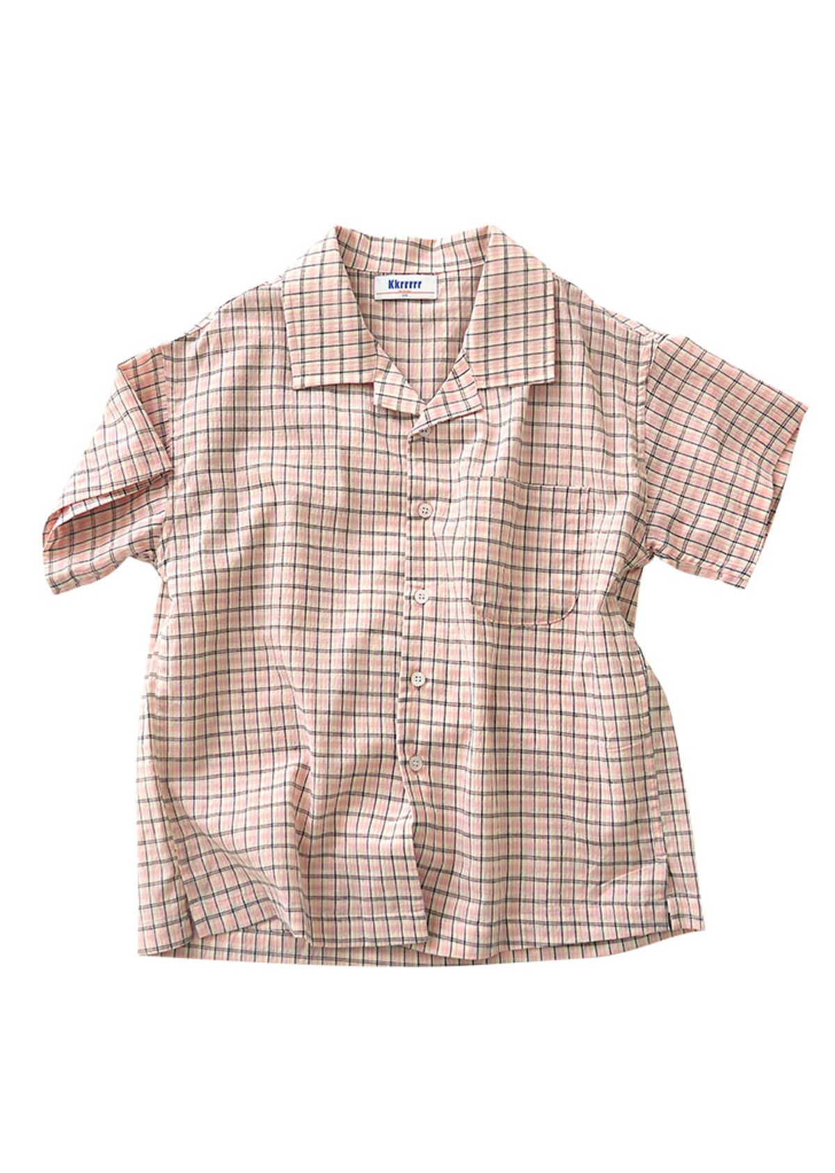 꺄르르르(KKRRRRR) Check shirts / pink