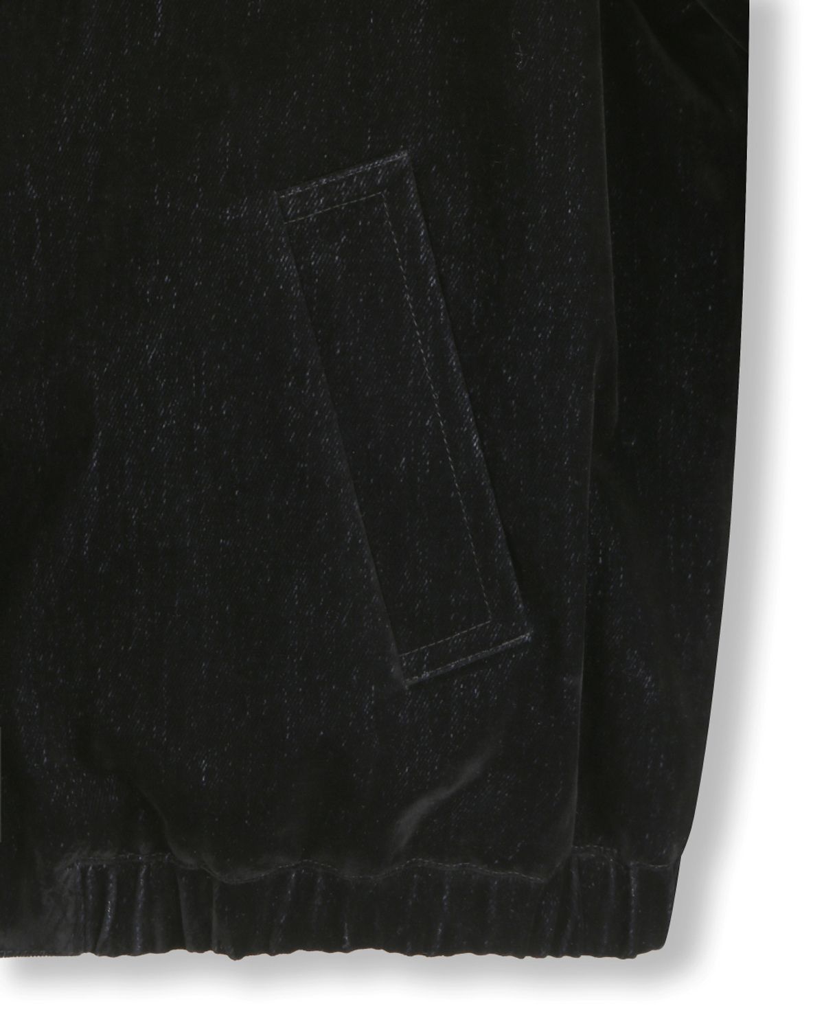 비슬로우(BESLOW) VELVET DENIM PADDED BLOUSON BLACK