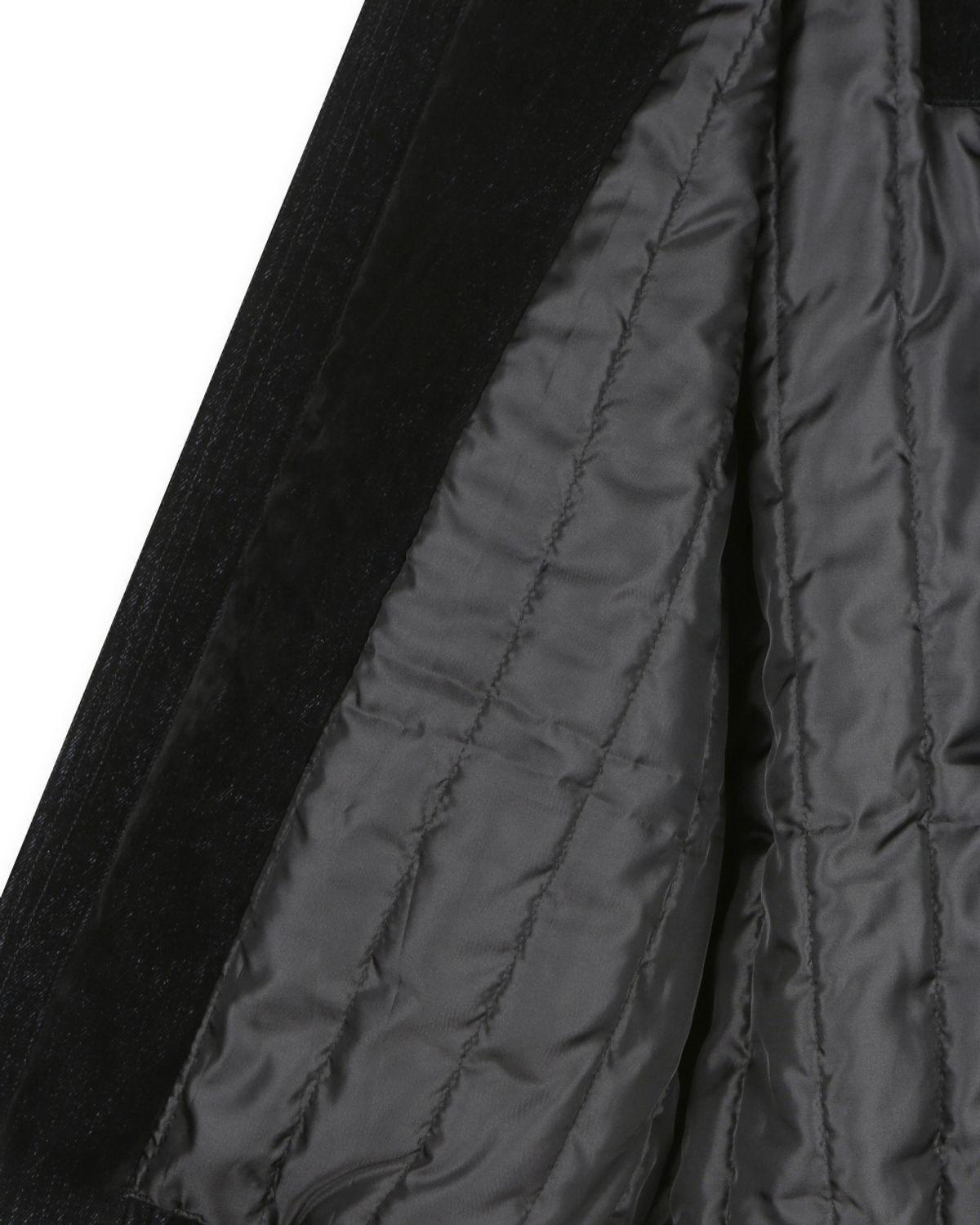 비슬로우(BESLOW) VELVET DENIM PADDED BLOUSON BLACK