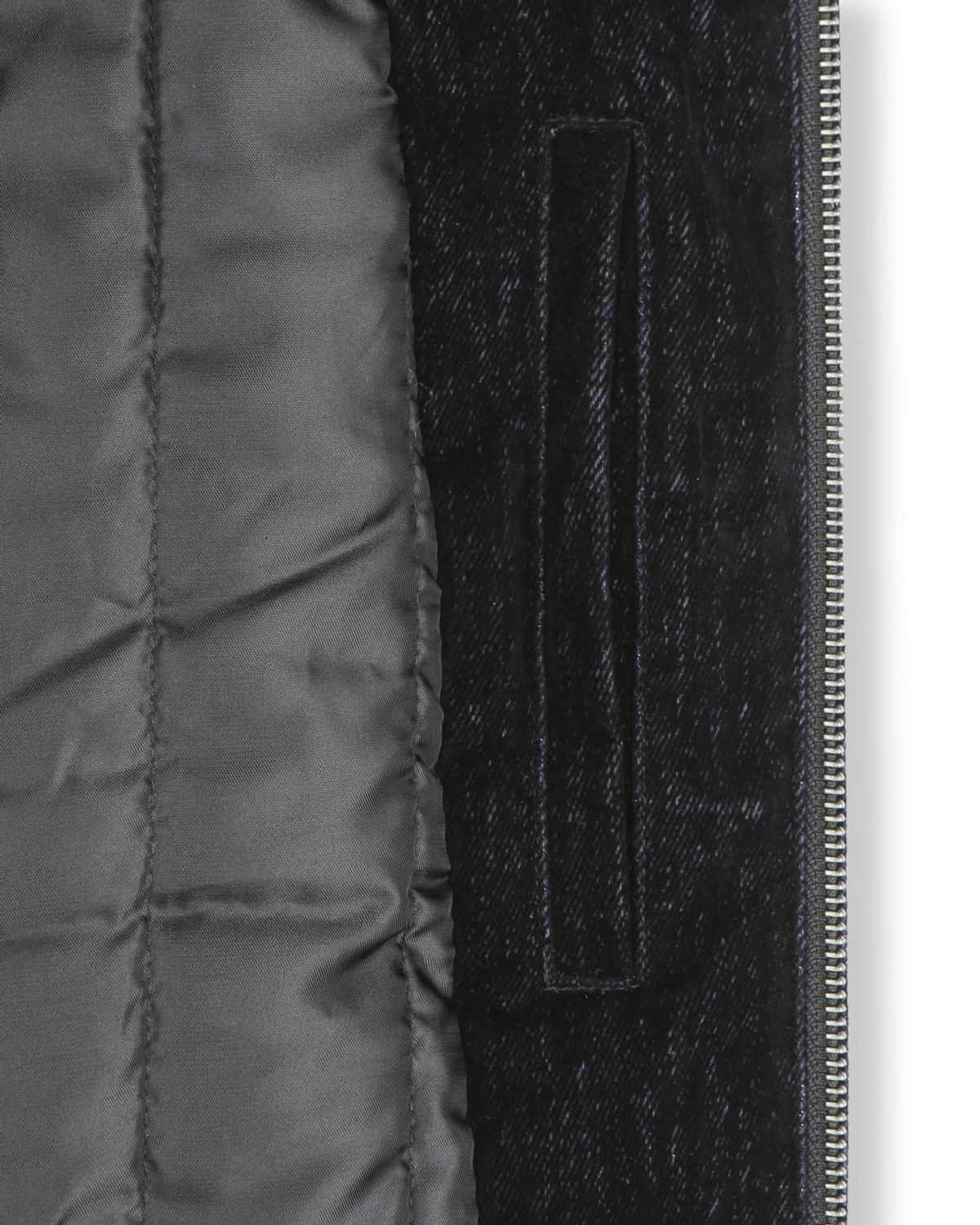 비슬로우(BESLOW) VELVET DENIM PADDED BLOUSON BLACK