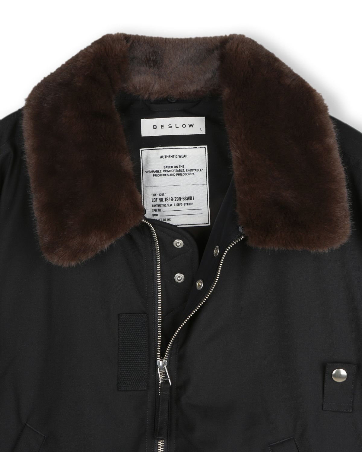 비슬로우(BESLOW) 3M THINSULATE B-15 FLIGHT JACKET BLACK