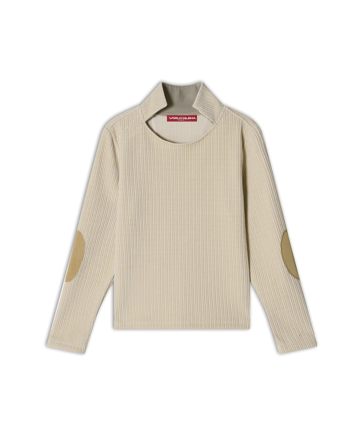월드딜레마(WORLDDILEMA) High Neck Knit Long Sleeve T-Shirts (Beige)