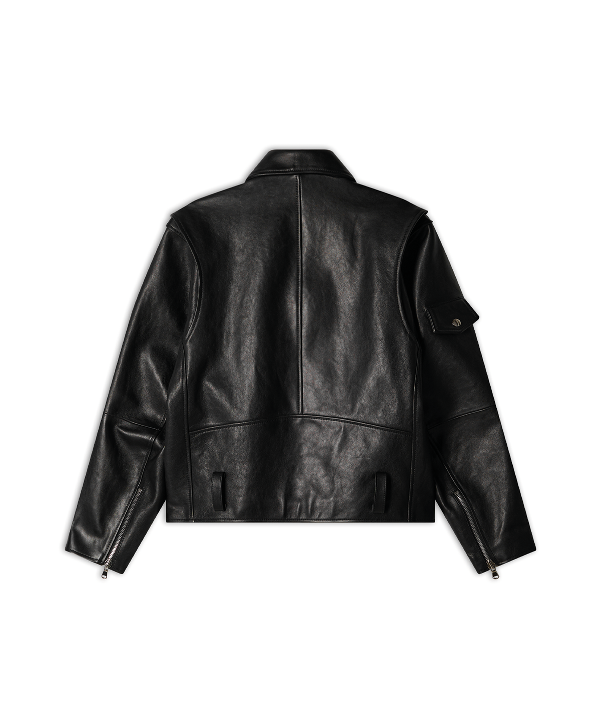 월드딜레마(WORLDDILEMA) Cow Leather Biker Jacket (Black)