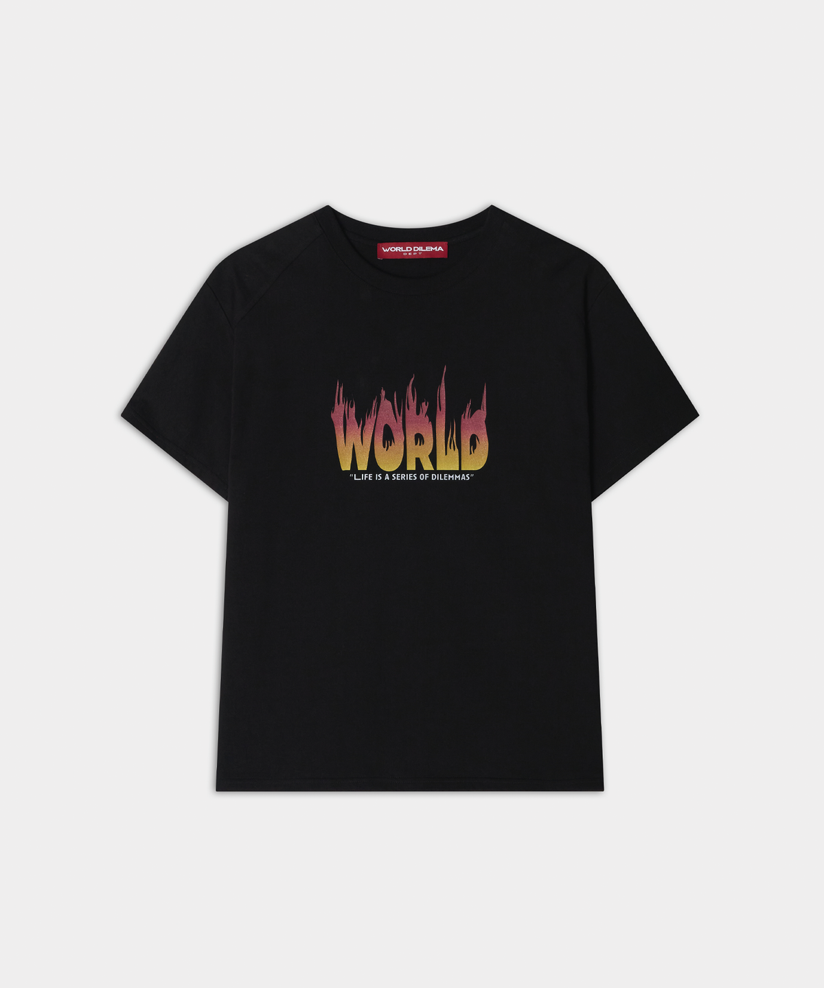 월드딜레마(WORLDDILEMA) WORLD Fire Printing T-Shirts (Black)
