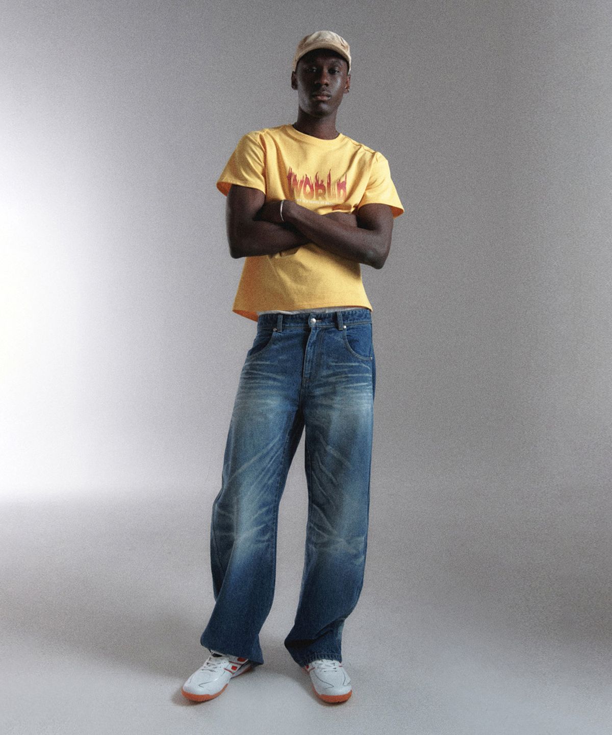 월드딜레마(WORLDDILEMA) WORLD Fire Printing T-Shirts (Yellow)
