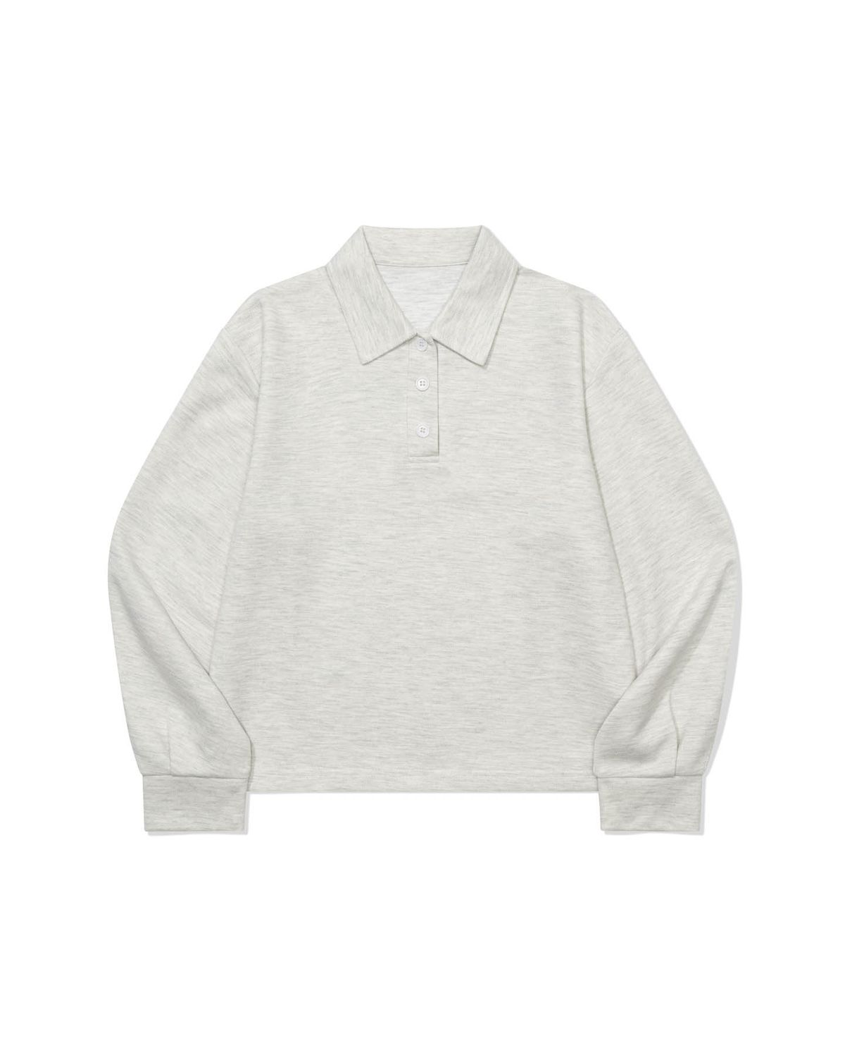 모아(MOAA) Solid Tone Polo Shirt (WHITE MELANGE)
