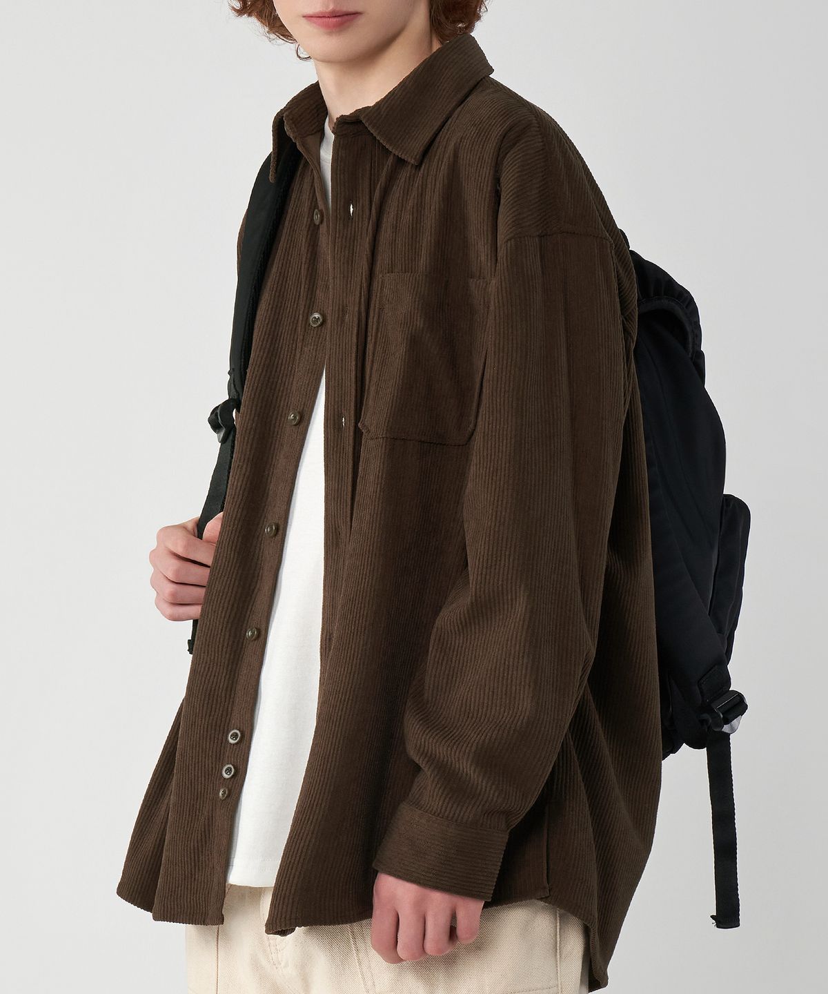 언탭트 스튜디오(UNTAPPED STUDIO) 시티보이 빅 오버핏 코듀로이 셔츠 3Color