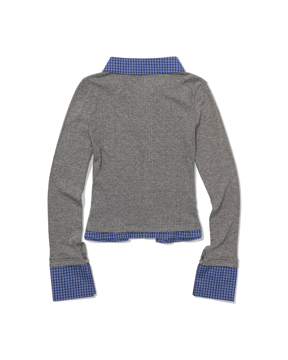 모아(MOAA) Dual Trim Shirt Cardigan (GRAY)