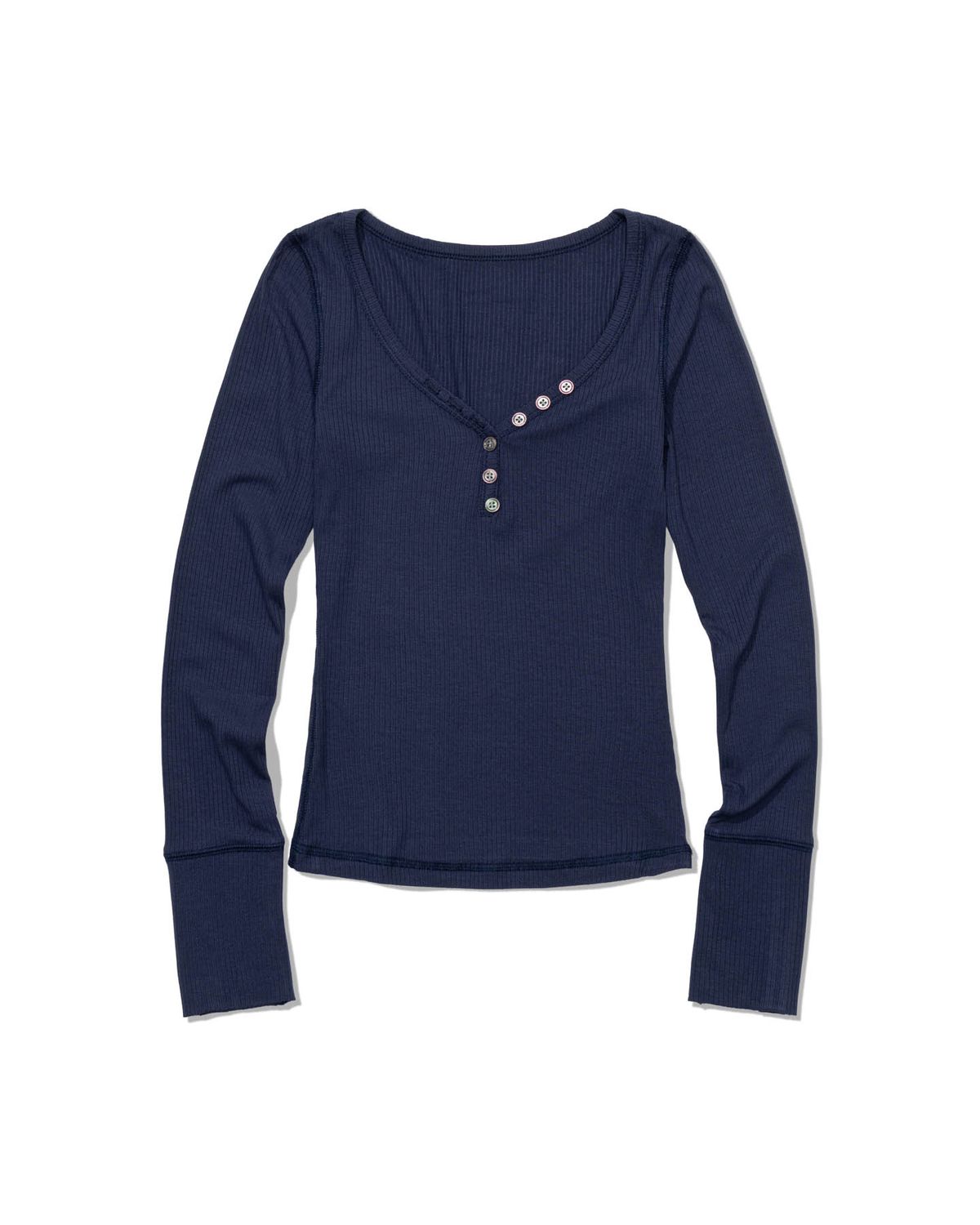 모아(MOAA) Button Line Rib Top (NAVY)