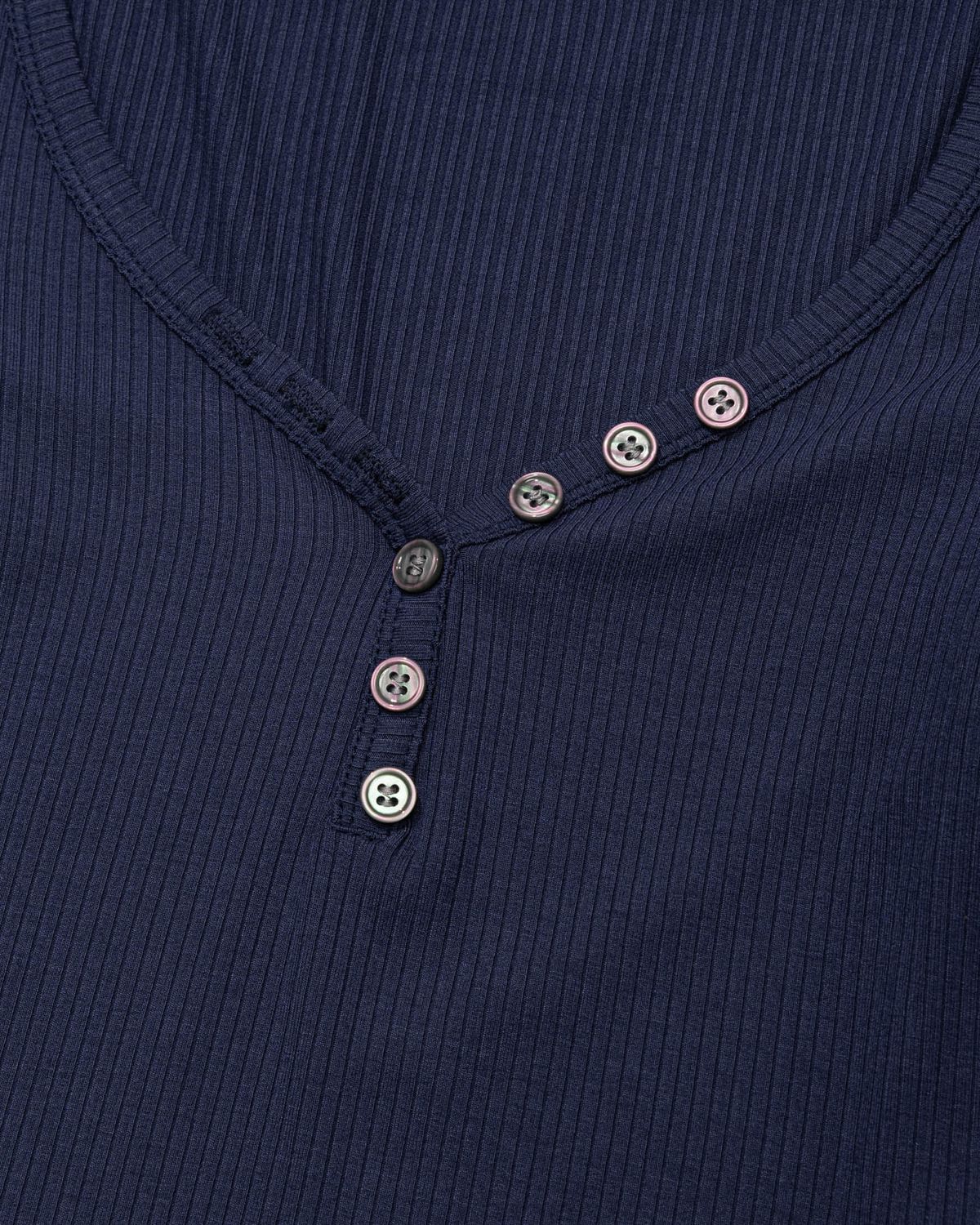 모아(MOAA) Button Line Rib Top (NAVY)