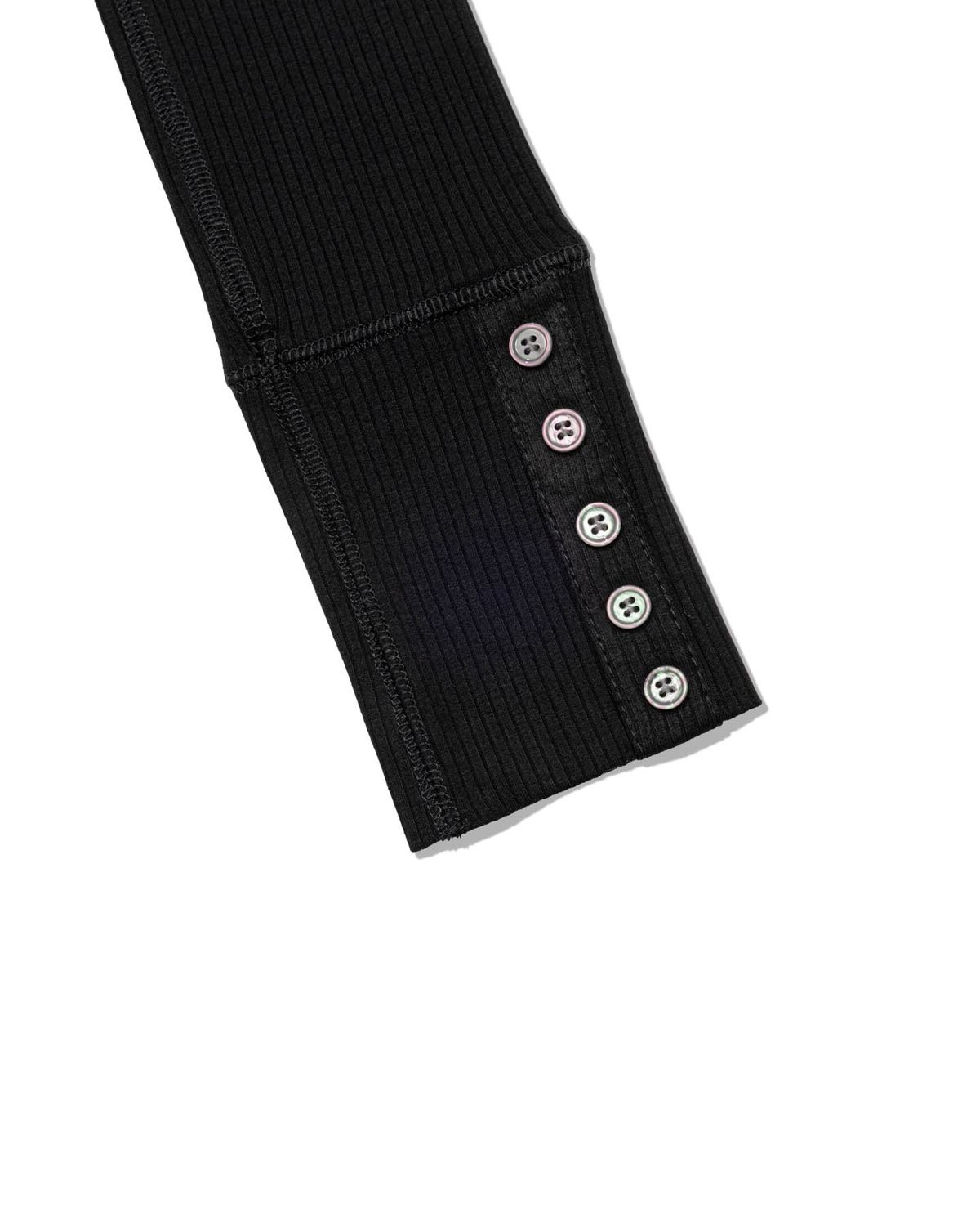 모아(MOAA) Button Line Rib Top (BLACK)
