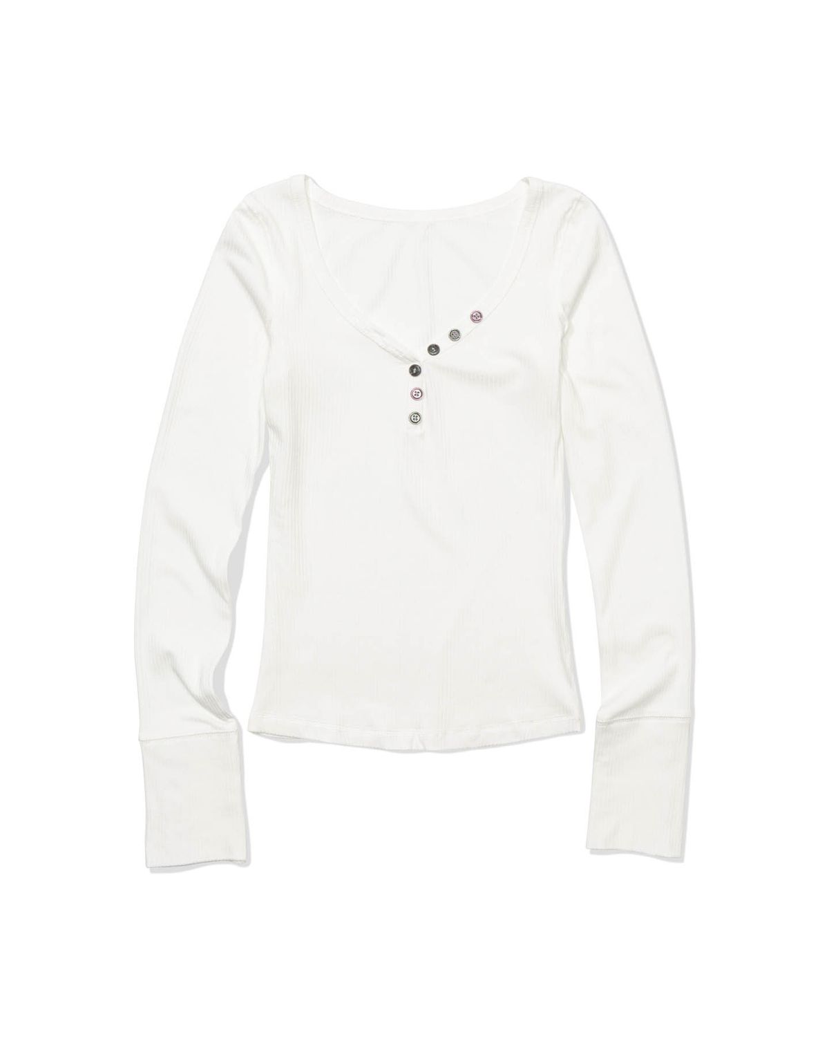 모아(MOAA) Button Line Rib Top (WHITE)
