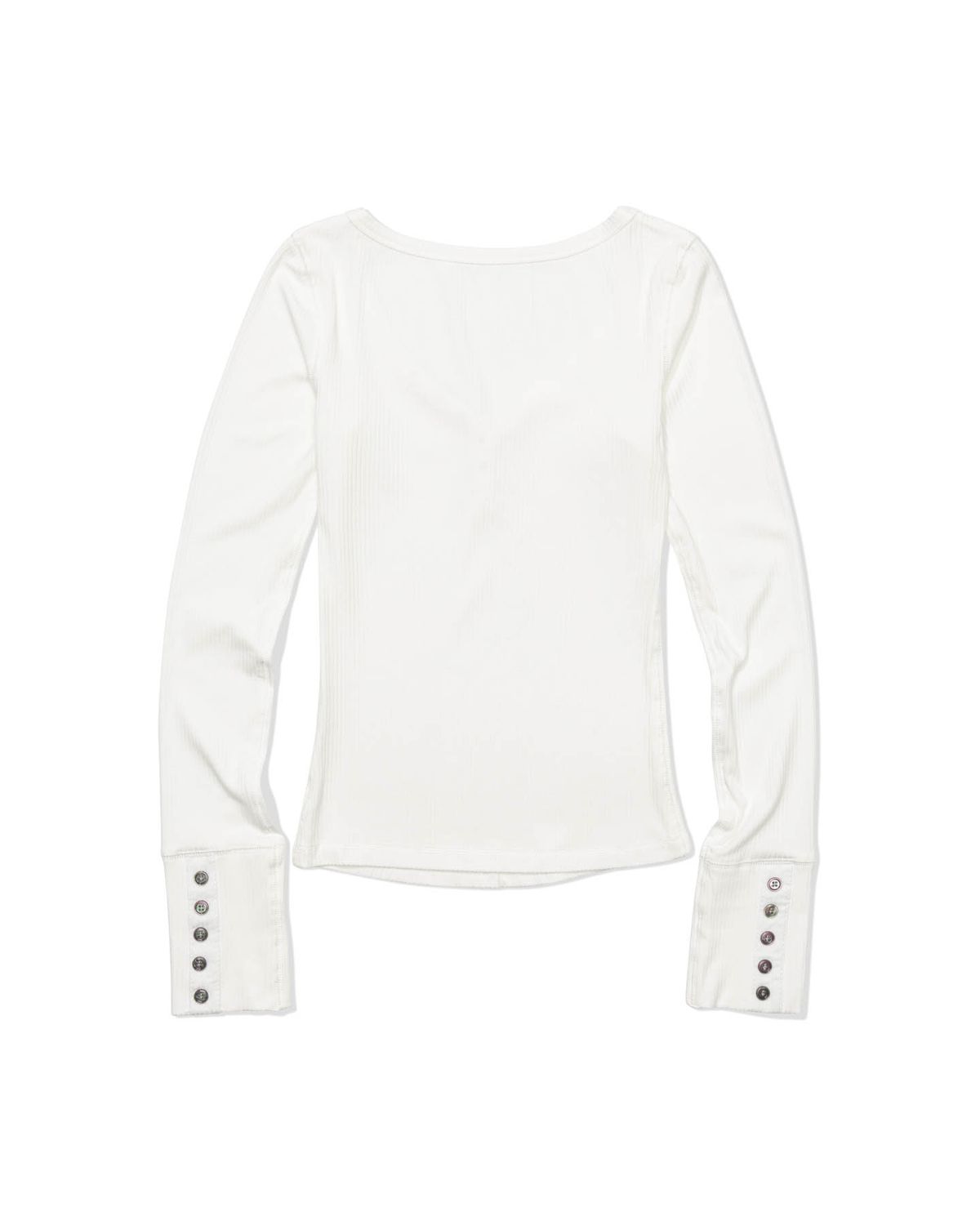 모아(MOAA) Button Line Rib Top (WHITE)