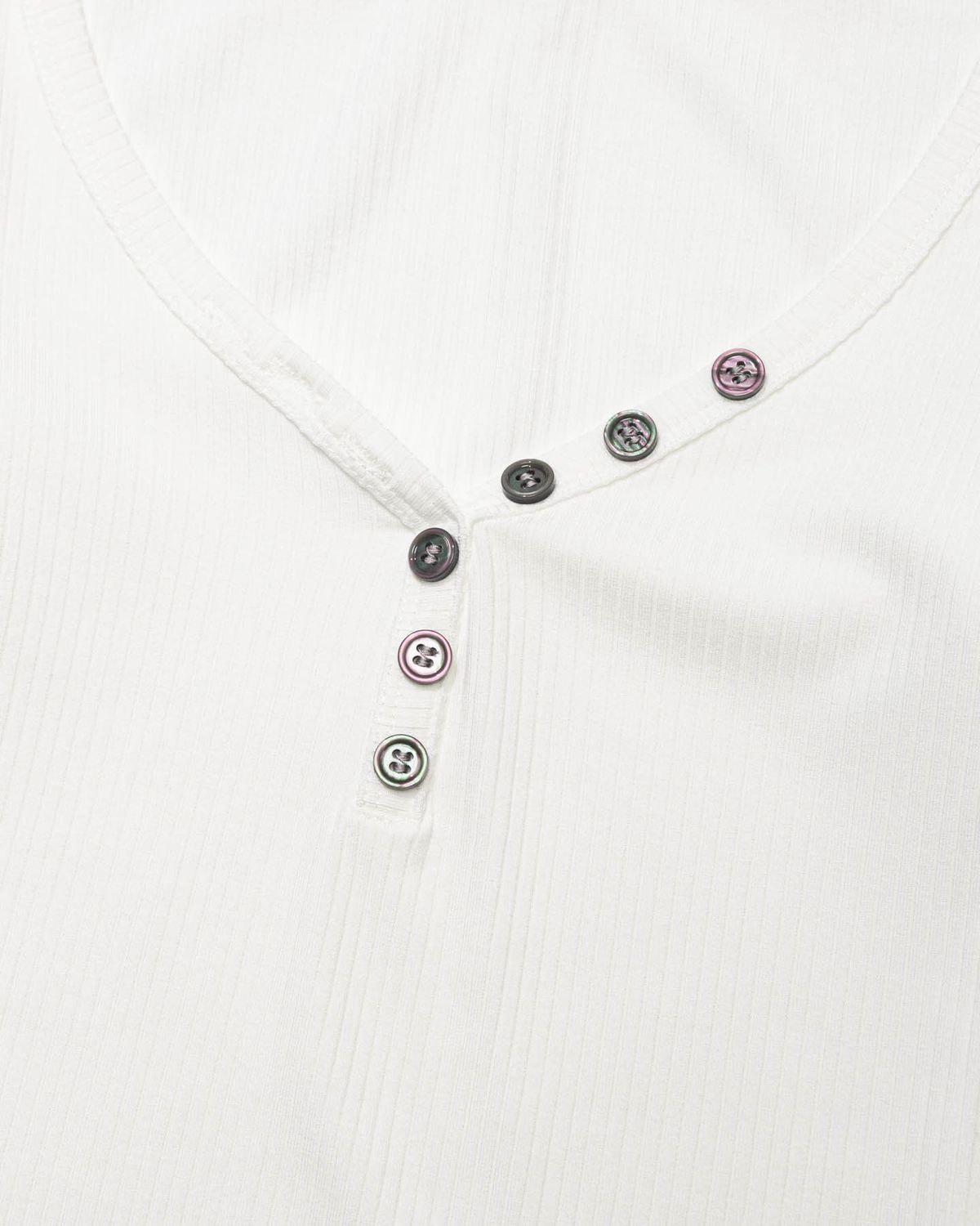 모아(MOAA) Button Line Rib Top (WHITE)