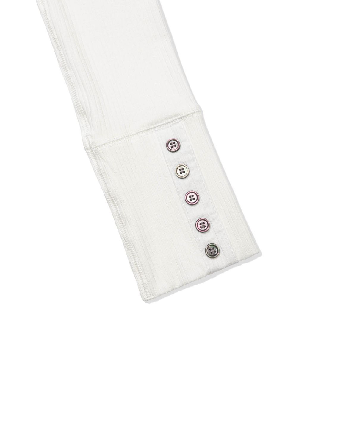 모아(MOAA) Button Line Rib Top (WHITE)