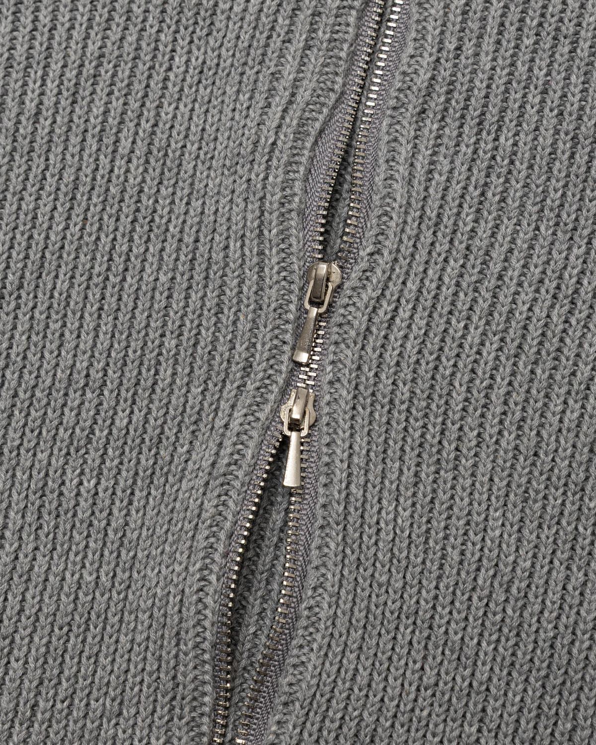모아(MOAA) Ribbed Knit Zip Hoodie (GRAY)