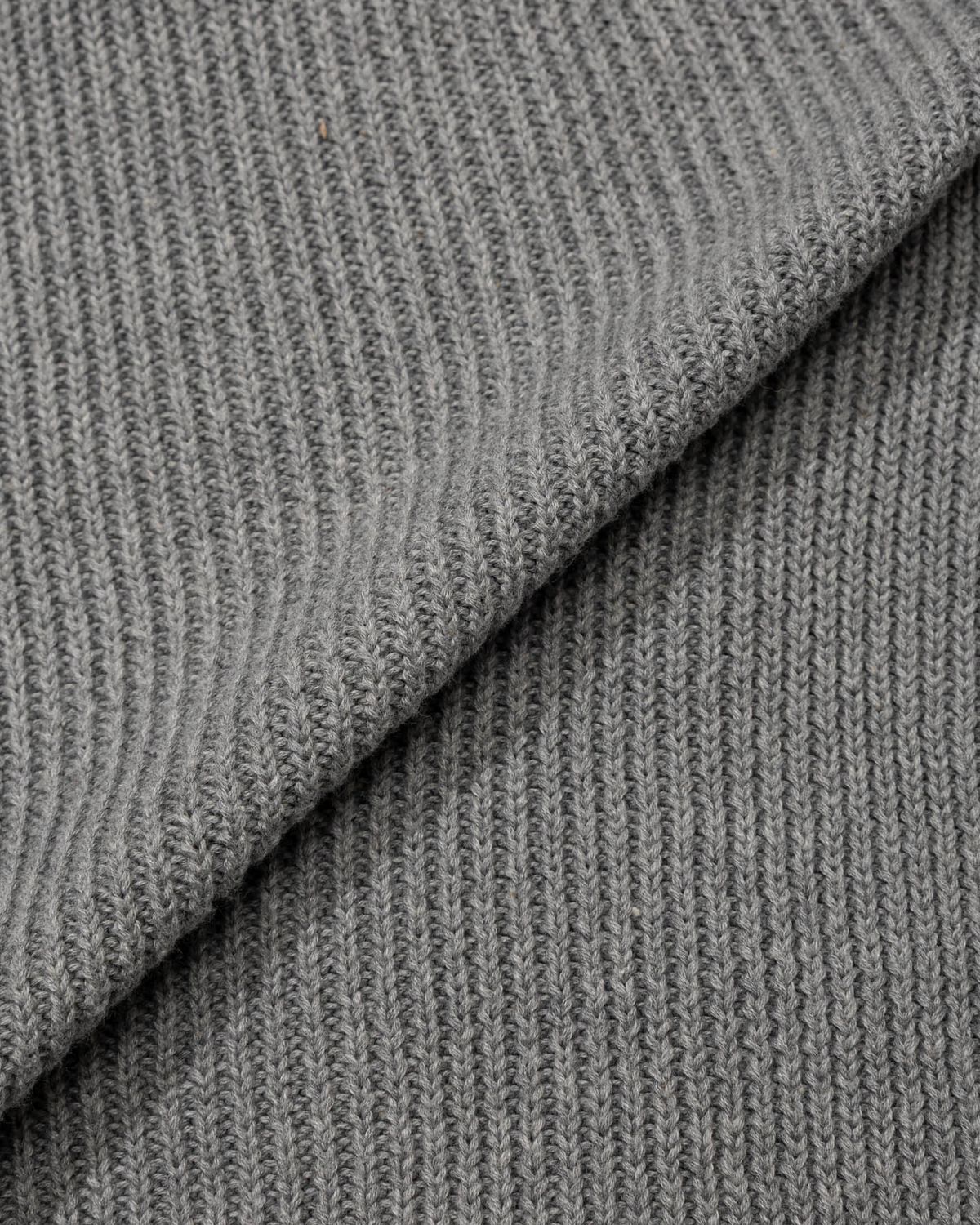모아(MOAA) Ribbed Knit Zip Hoodie (GRAY)