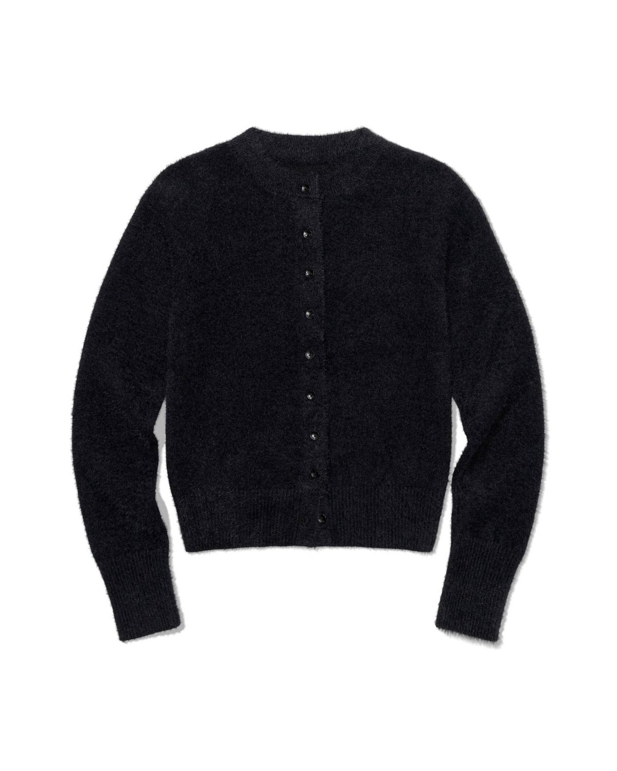 모아(MOAA) Soft Fuzzy Knit Cardigan (BLACK)