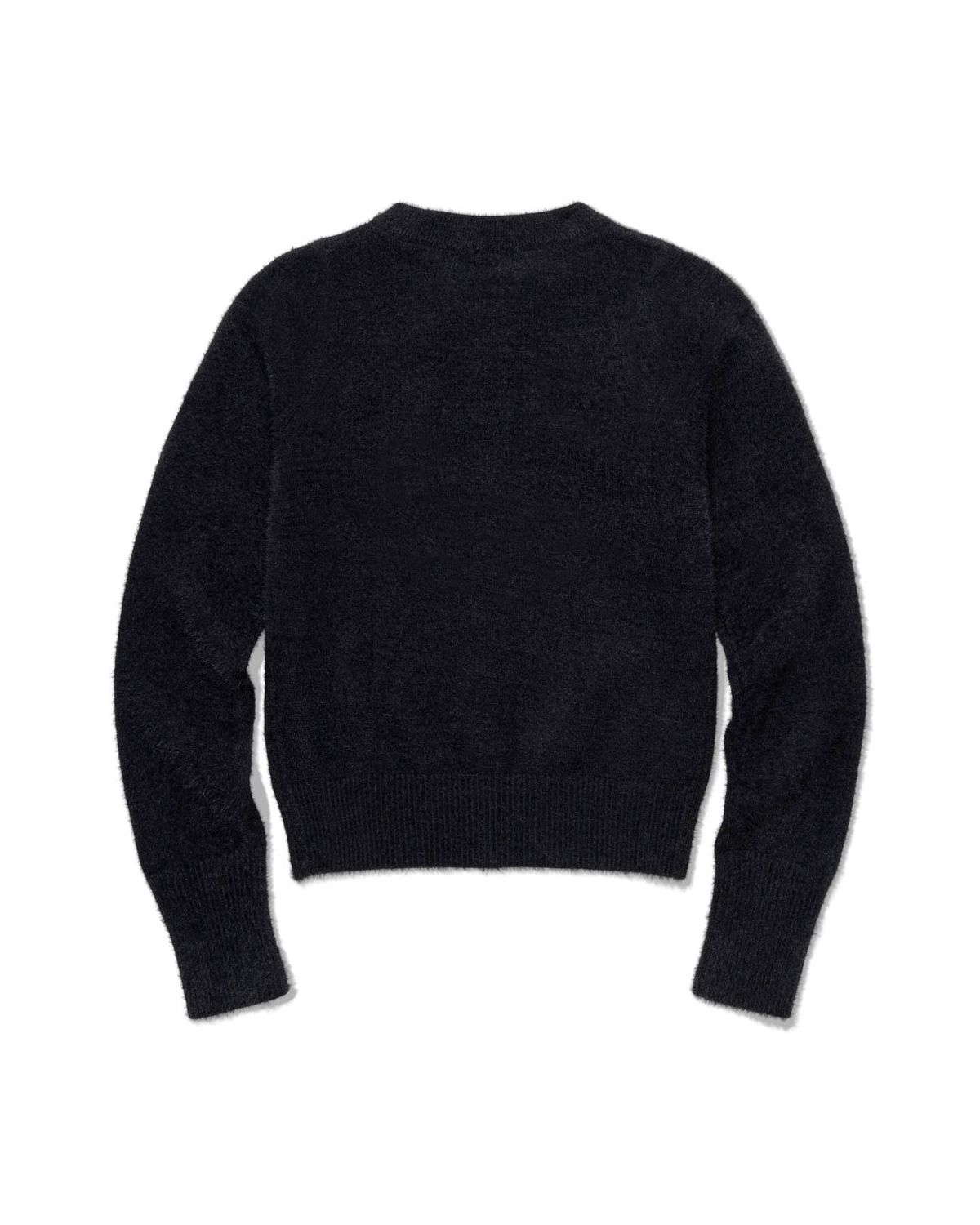 모아(MOAA) Soft Fuzzy Knit Cardigan (BLACK)