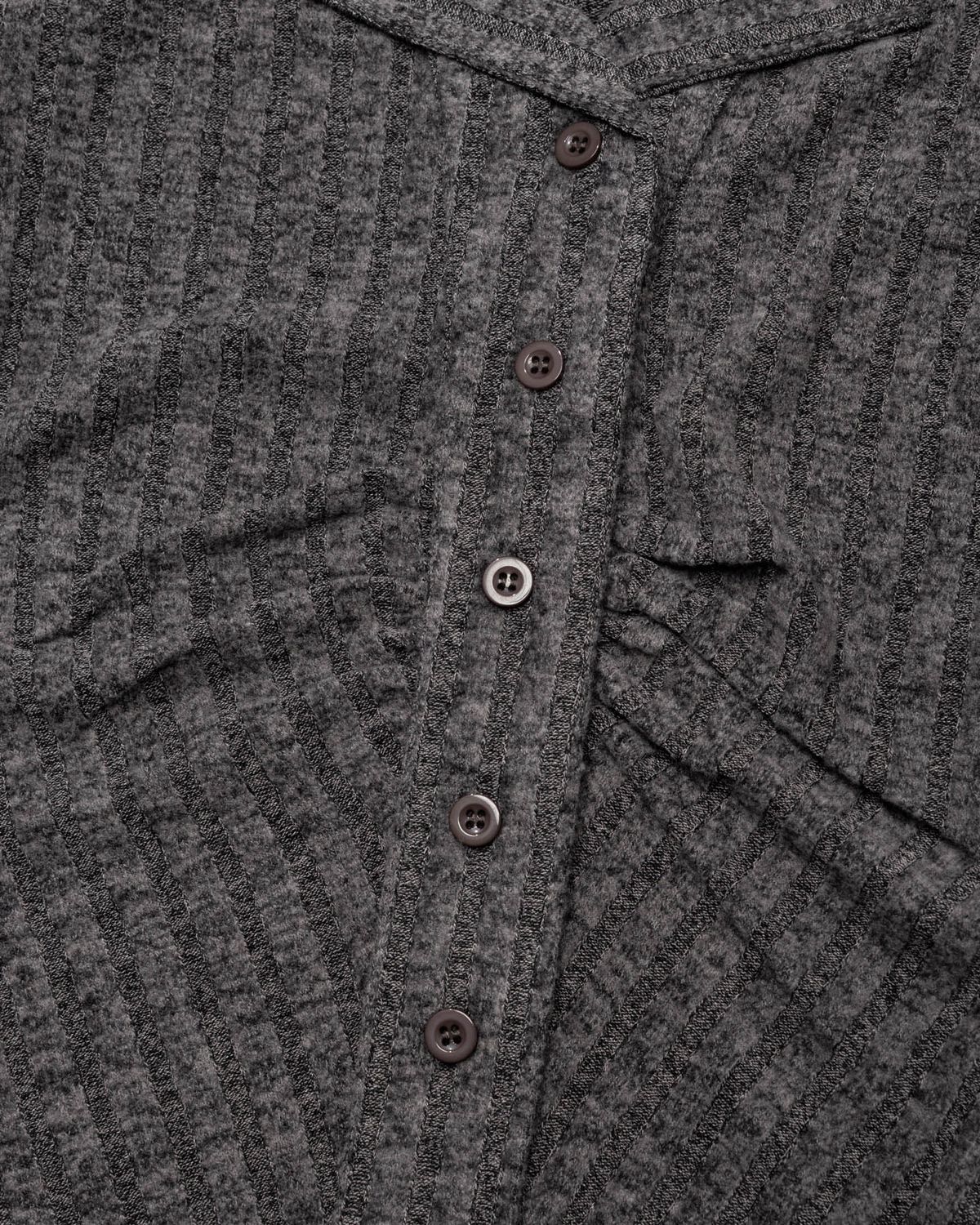 모아(MOAA) Shirred Collar Rib Top (CHARCOAL)