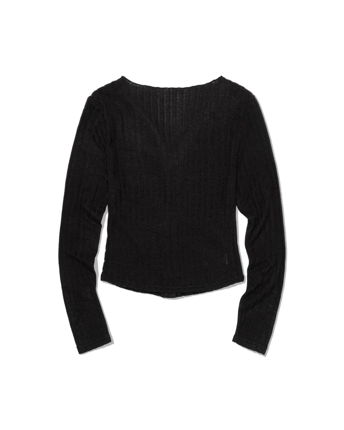모아(MOAA) Shirred Collar Rib Top (BLACK)
