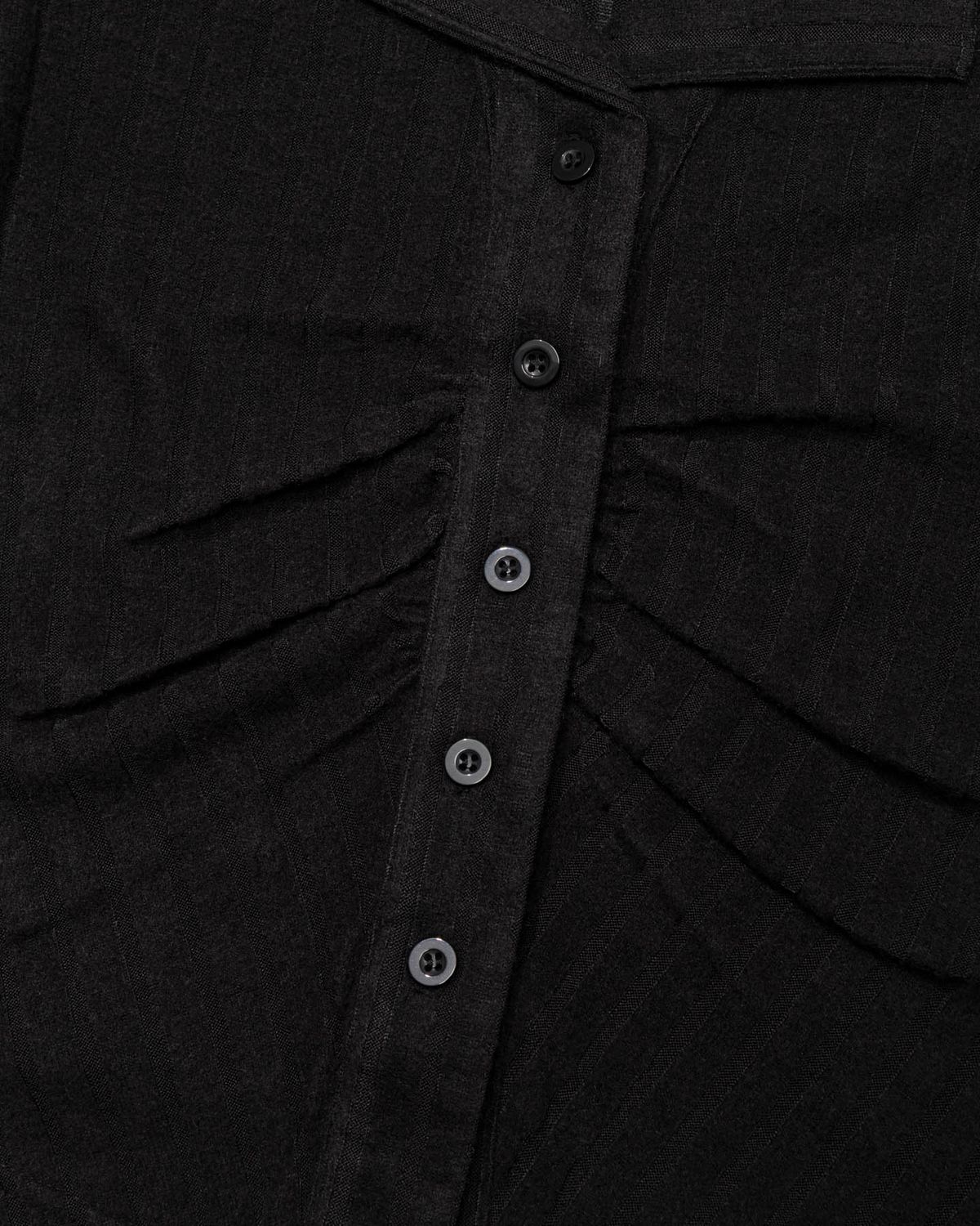 모아(MOAA) Shirred Collar Rib Top (BLACK)