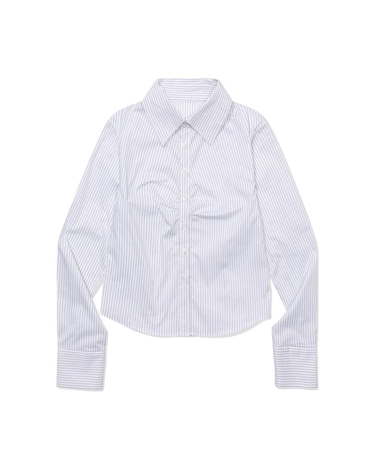 모아(MOAA) Stripe Gather Shirt (WHITE)
