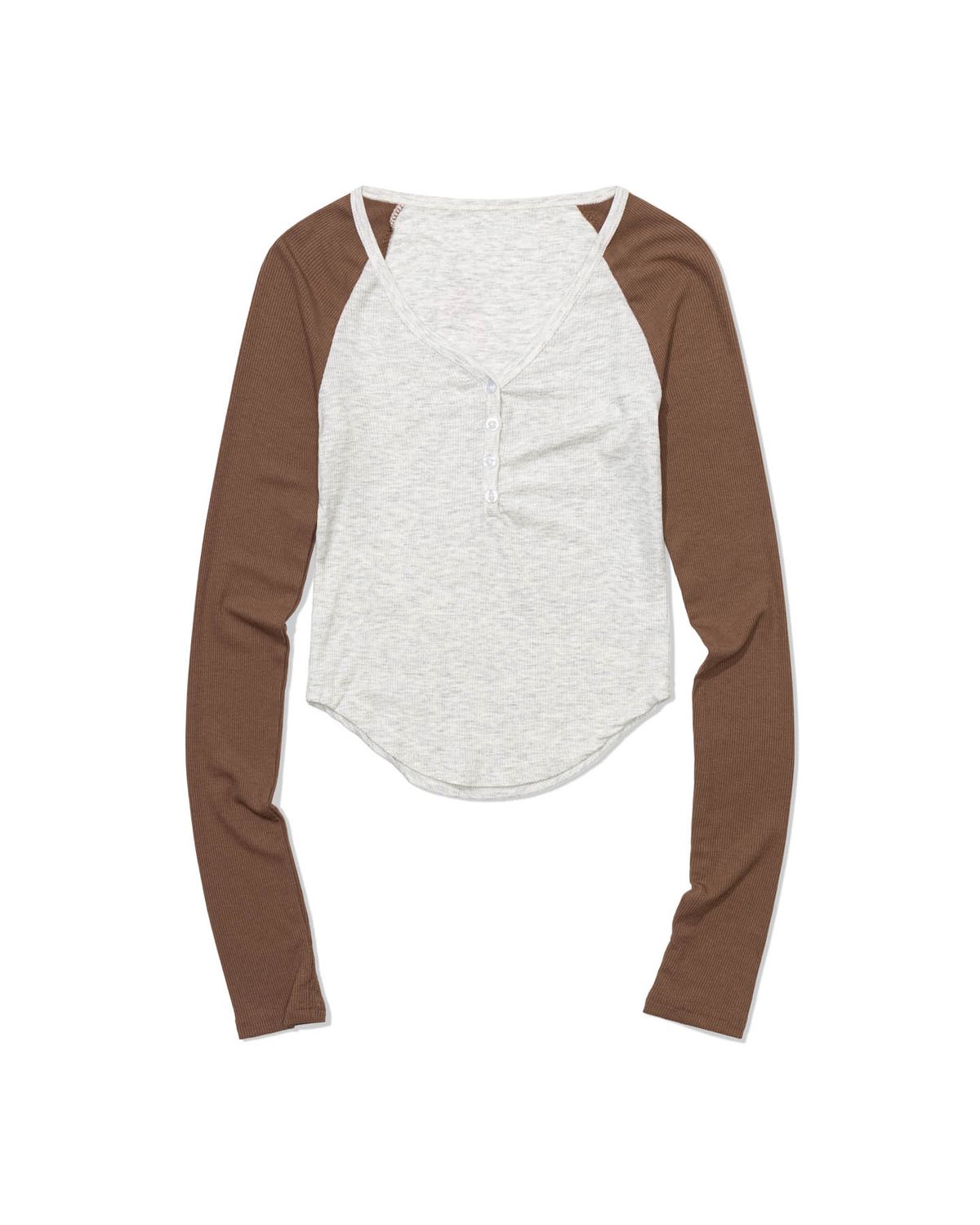 모아(MOAA) Dual Tone Raglan Tee (BROWN)