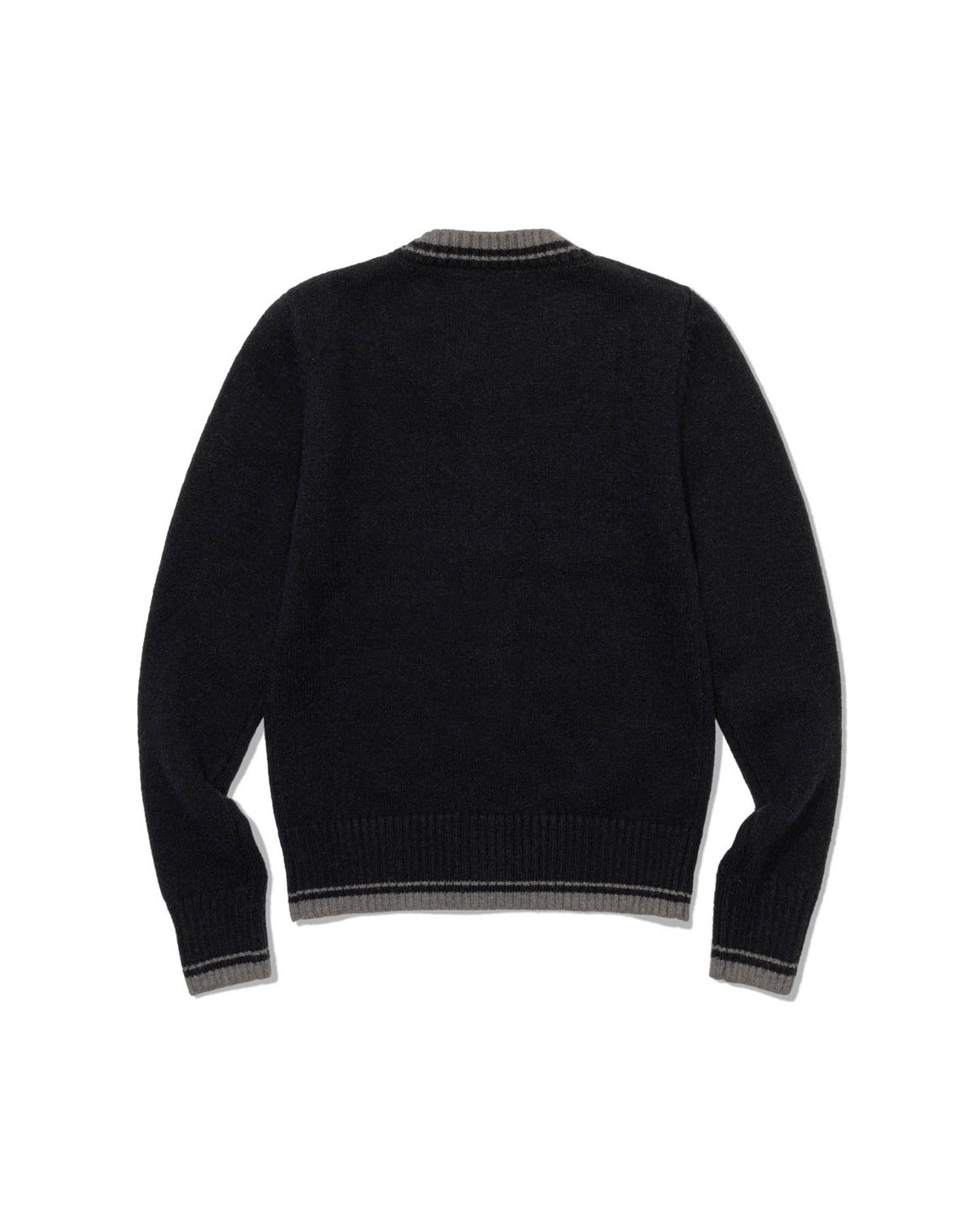 모아(MOAA) Border Knit Cardigan (CHARCOAL)