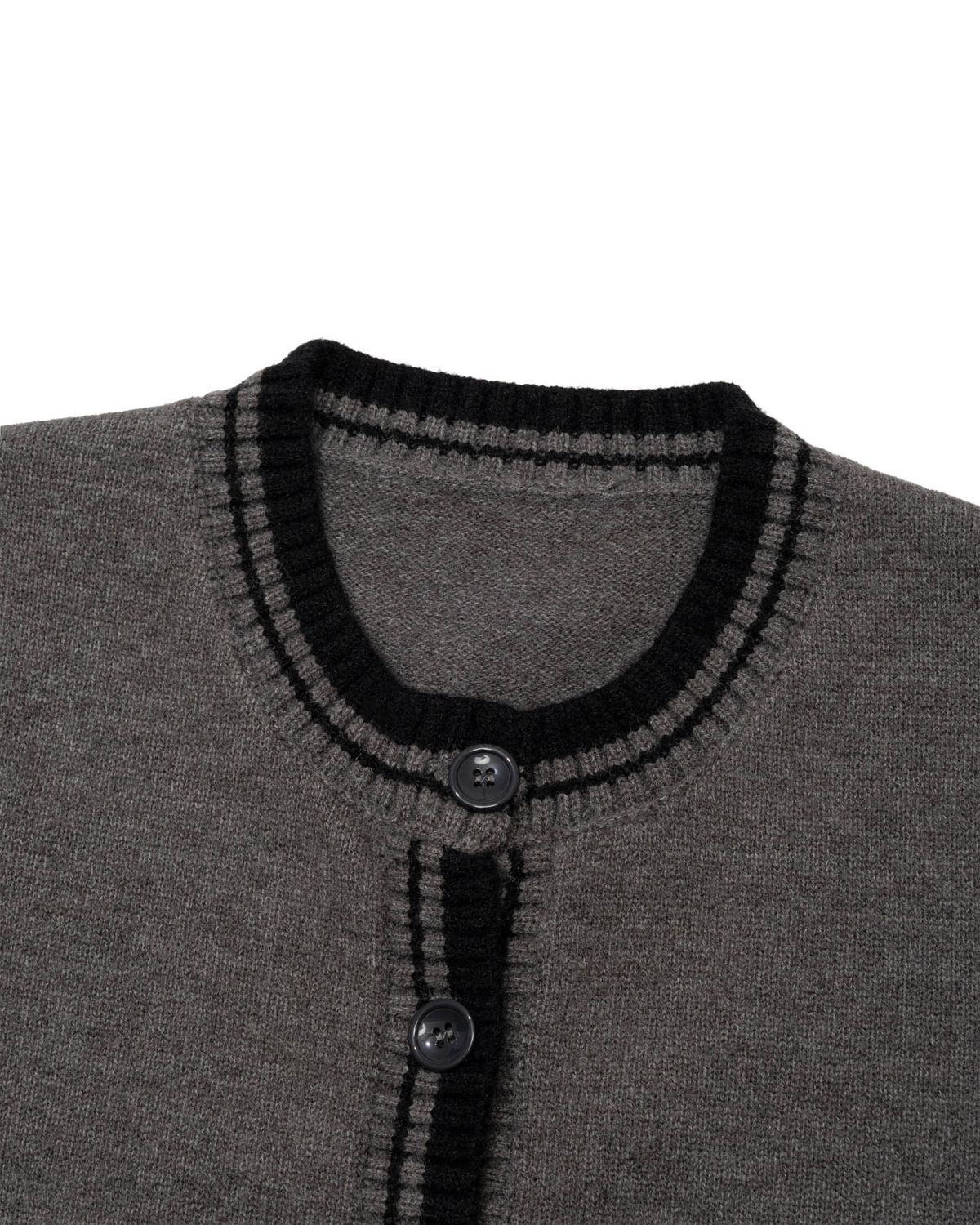 모아(MOAA) Border Knit Cardigan (GRAY)